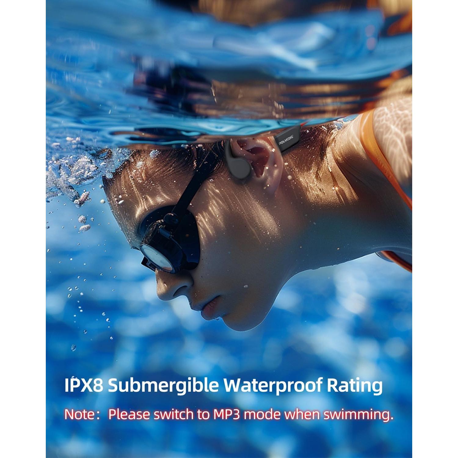 Auriculares de Conducción Ósea POLVCDG BDAMX-7FMC IPX8 32GB