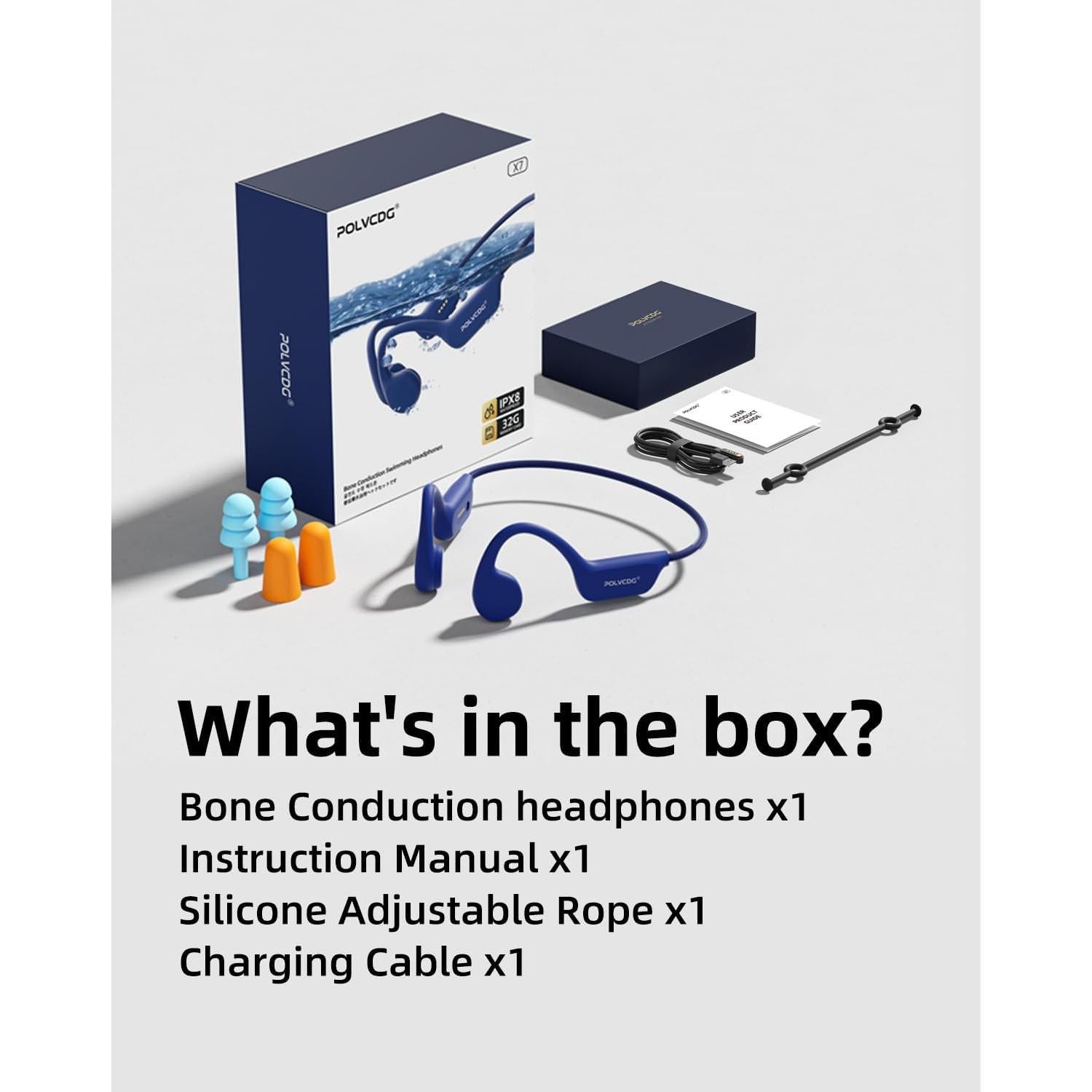 Auriculares de Conducción Ósea POLVCDG BDAMX-7FMC IPX8 32GB