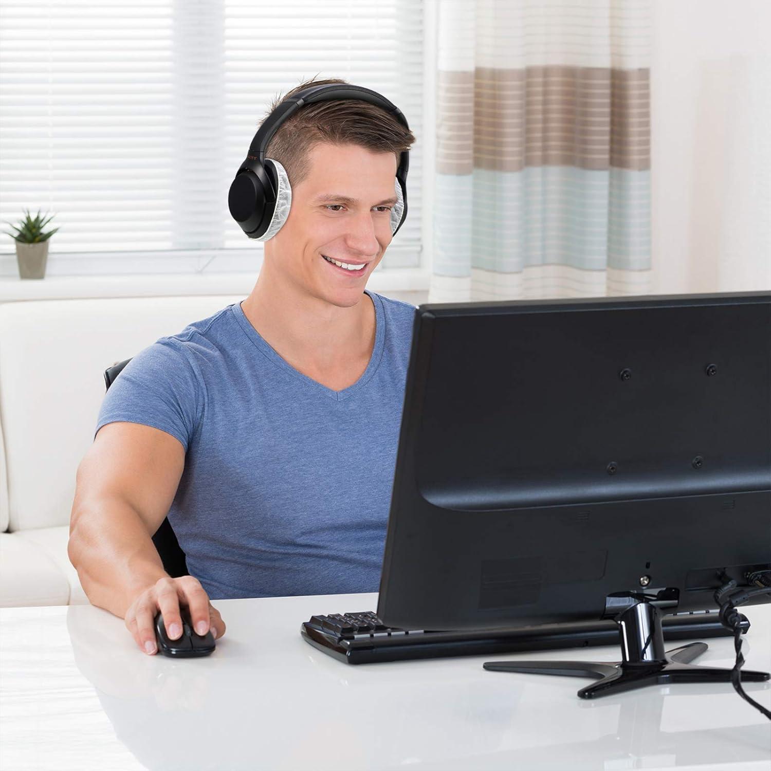 Cubiertas Desechables para Auriculares BBTO 100 Piezas 8.5 cm Blancas