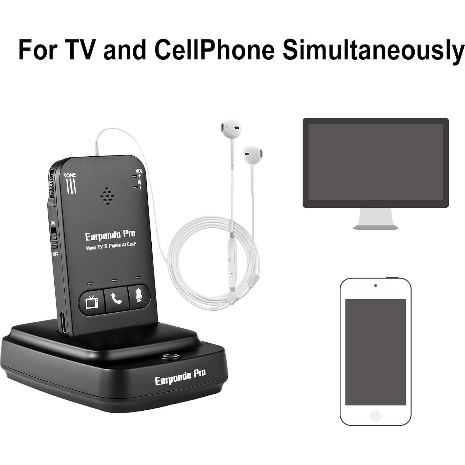 Auriculares Inalámbricos Earpanda Pro para TV - 30m, 10h Batería