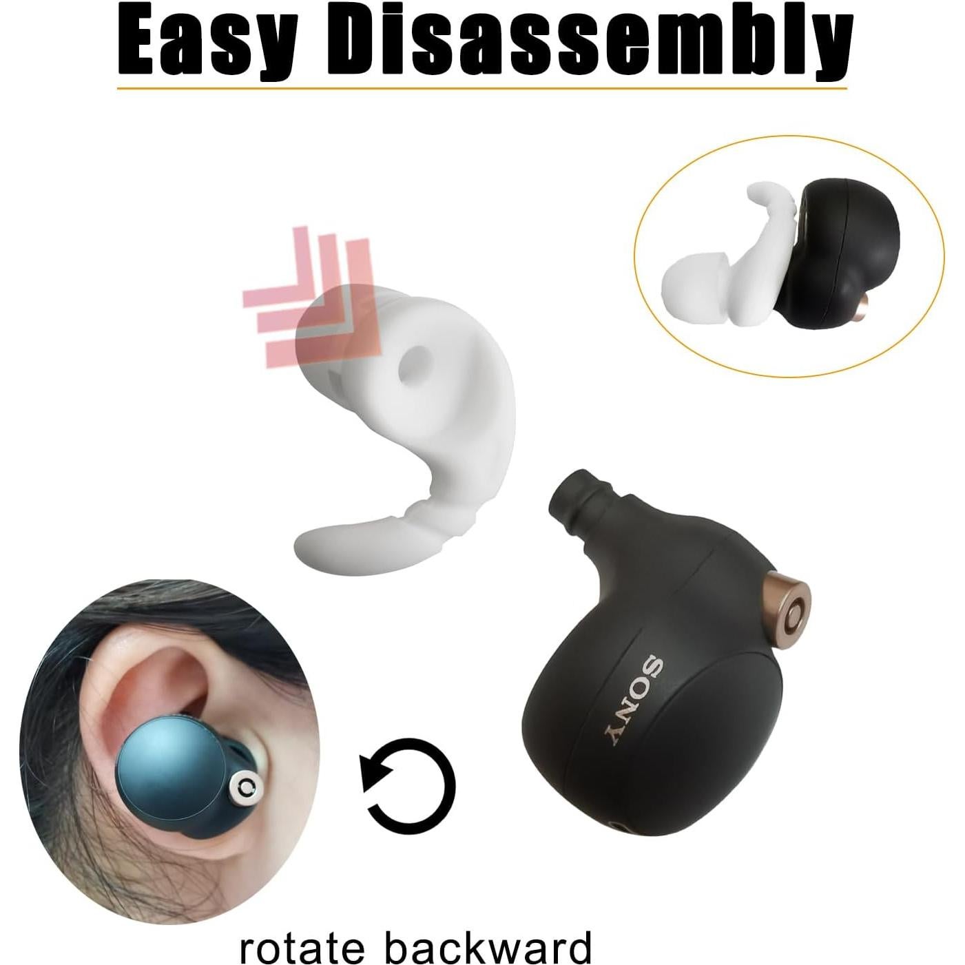 Ganchos y puntas de oídos antideslizantes Mijusun para Sony