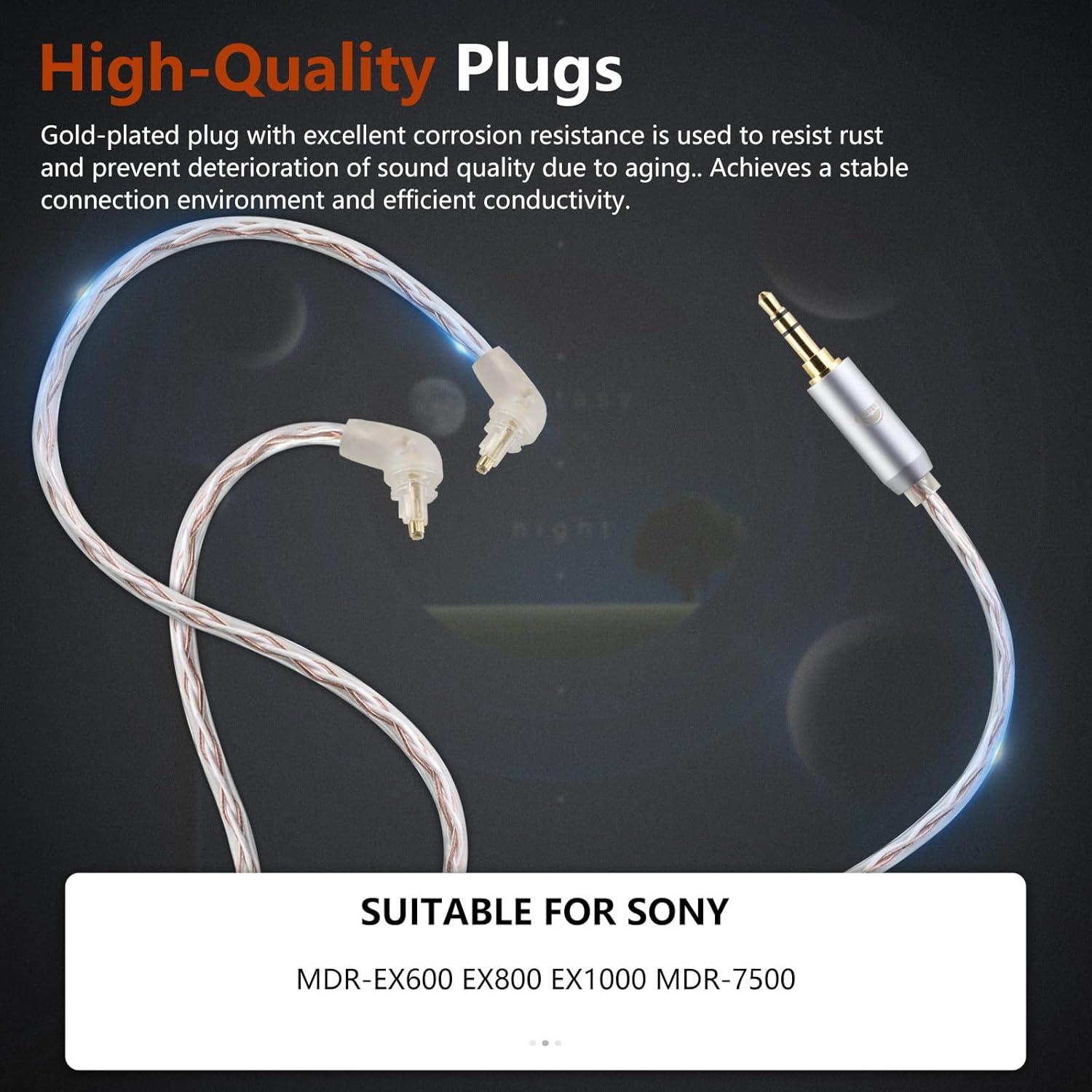 Cable de Reemplazo Mejorado OKCSC EXK 1.2M para Auriculares Sony