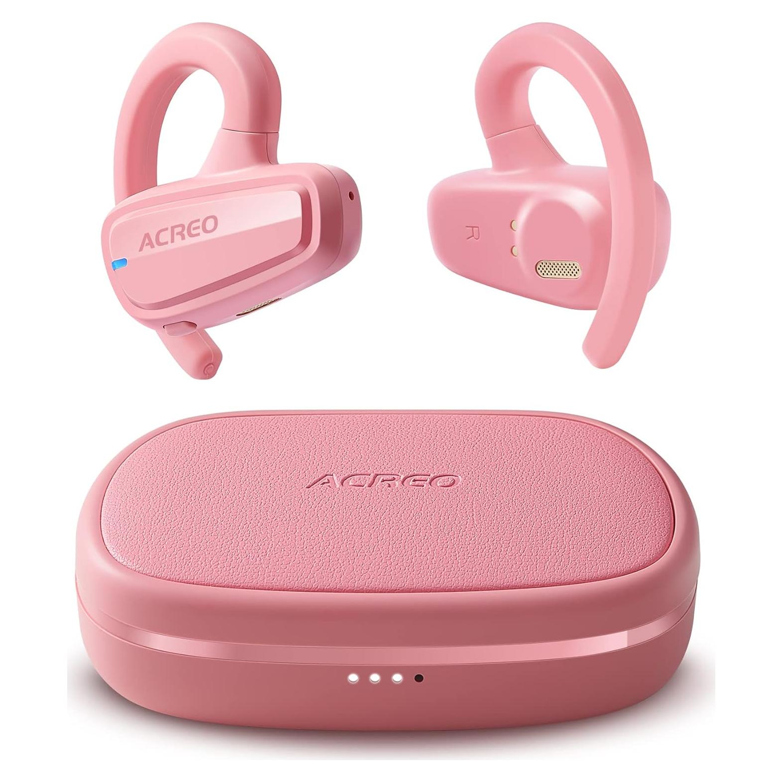 Auriculares Inalámbricos ACREO OpenBuds Rosa IPX7 18h Batería