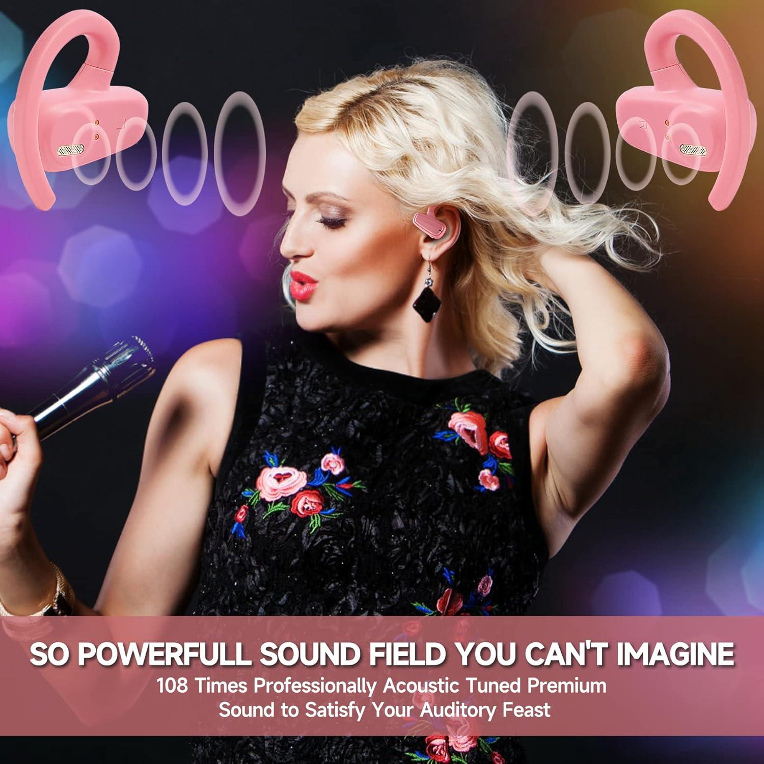 Auriculares Inalámbricos ACREO OpenBuds Rosa IPX7 18h Batería