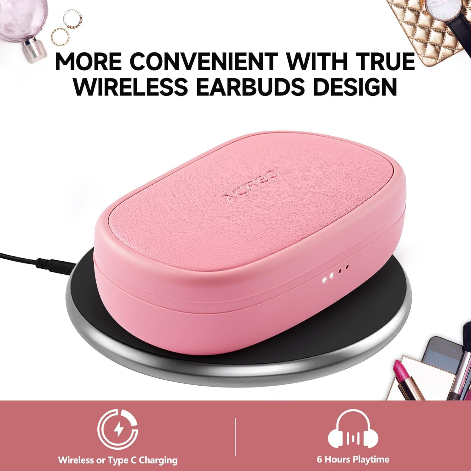Auriculares Inalámbricos ACREO OpenBuds Rosa IPX7 18h Batería