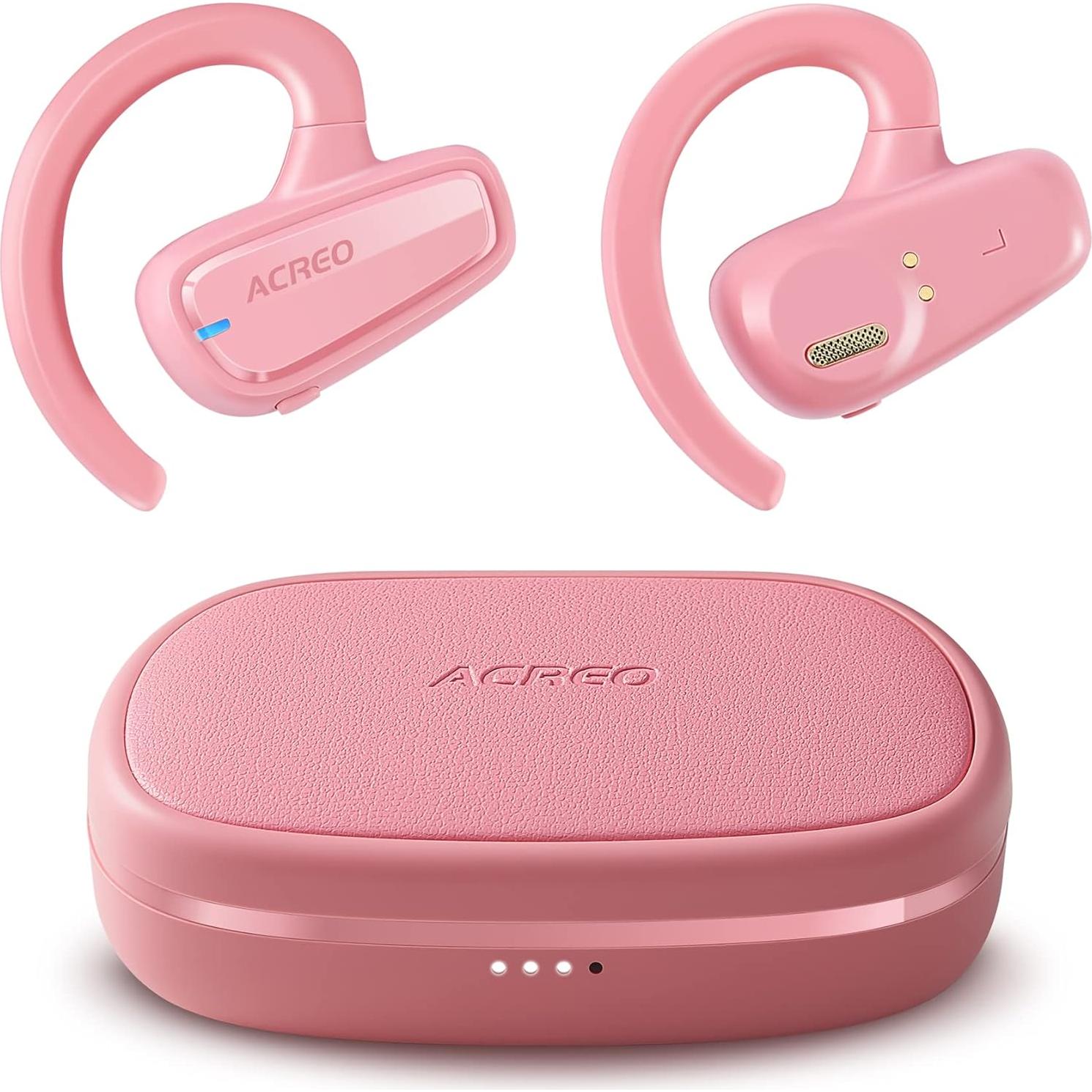 Auriculares Inalámbricos ACREO OpenBuds Rosa IPX7 18h Batería