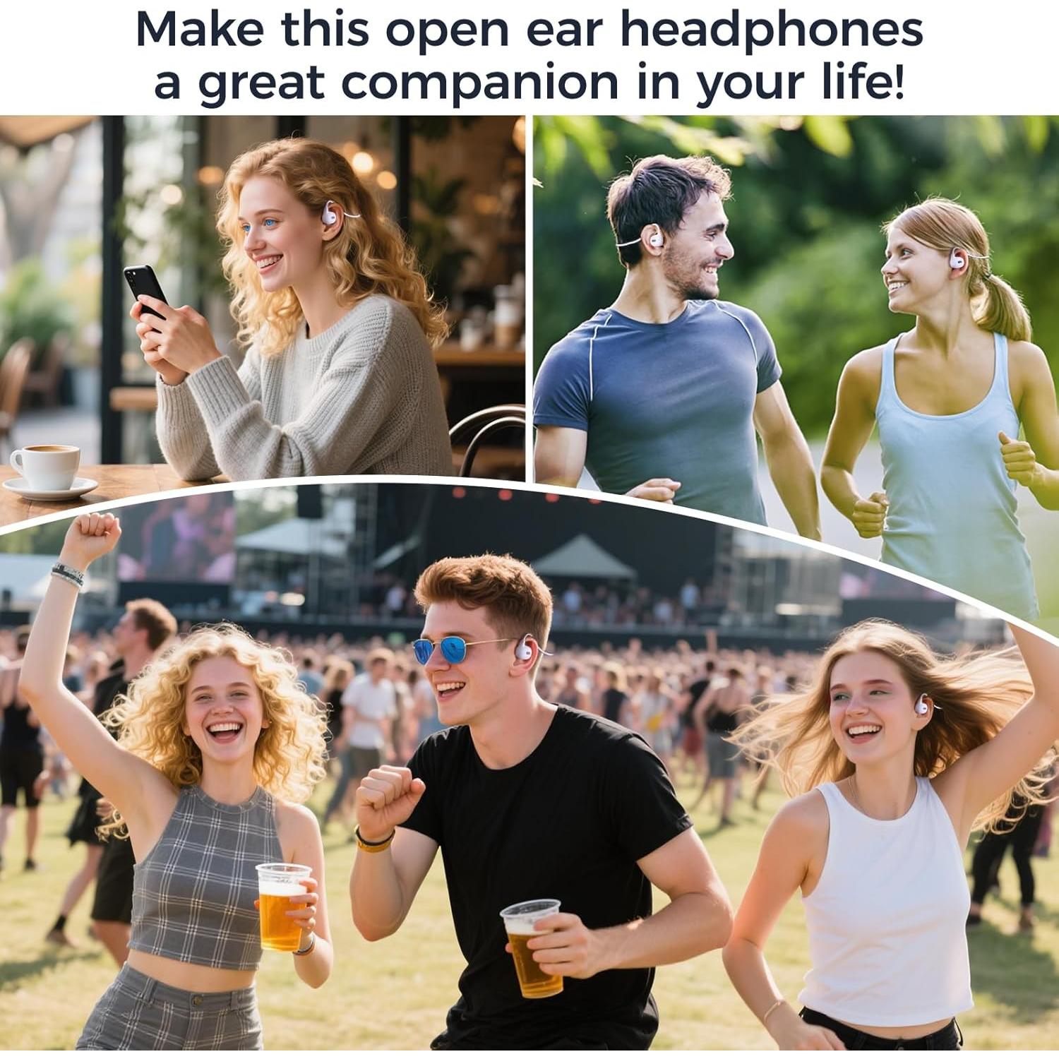 Auriculares Bluetooth 5.3 ACULL de oido abierto IPX6 20g