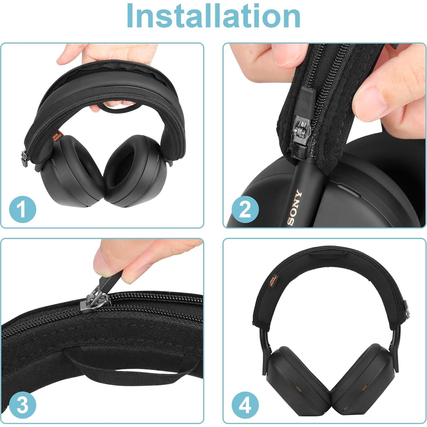 Cubierta de almohadilla Desing Wish para Sony WH-1000XM5 - Negro