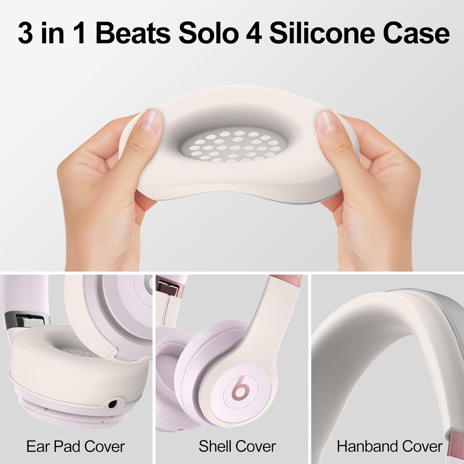 Funda de Silicona 3 en 1 SKRVGOJFG para Auriculares Beats Solo 4