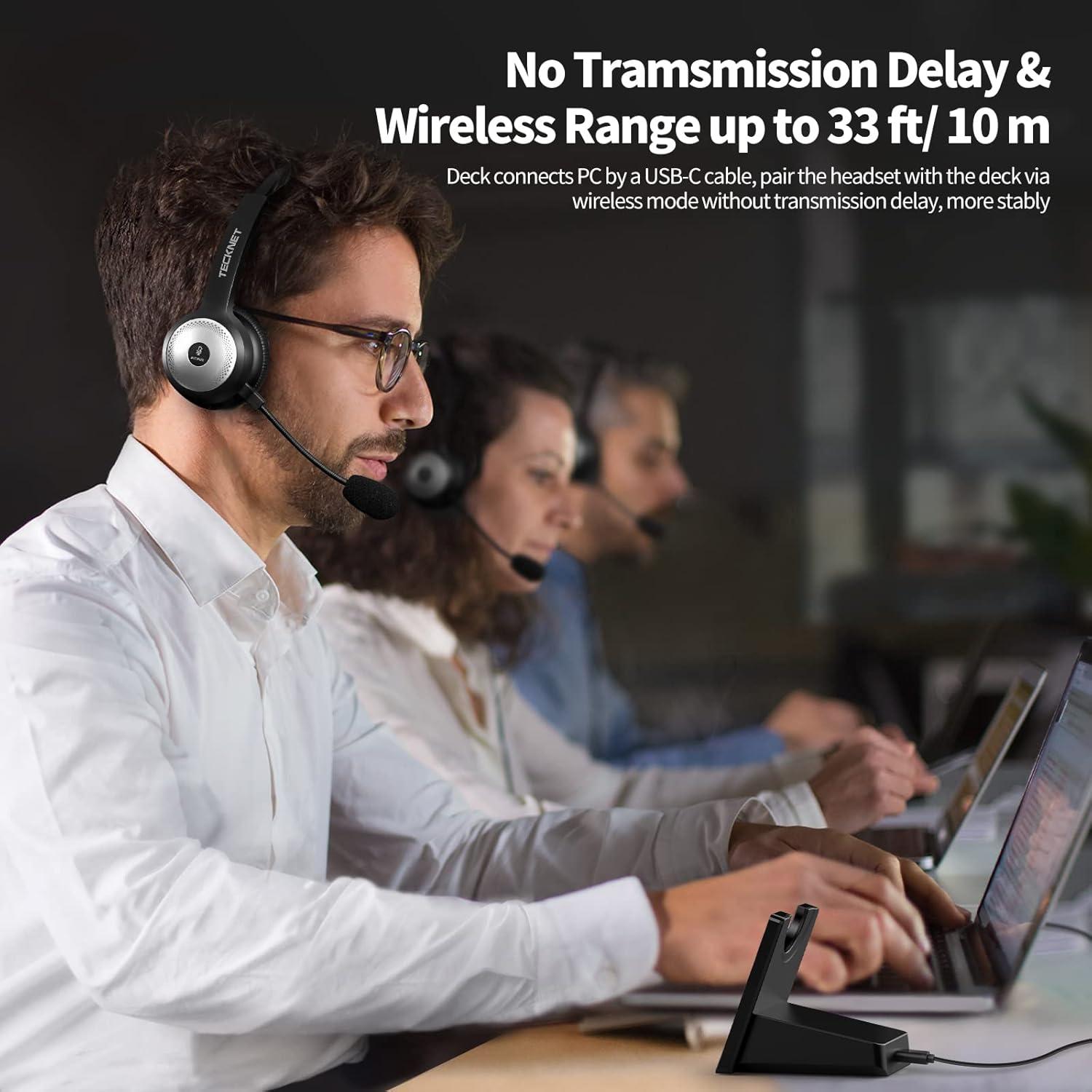 Auriculares Inalámbricos TECKNET TK-HS003 con Micrófono y Cancelación de Ruido