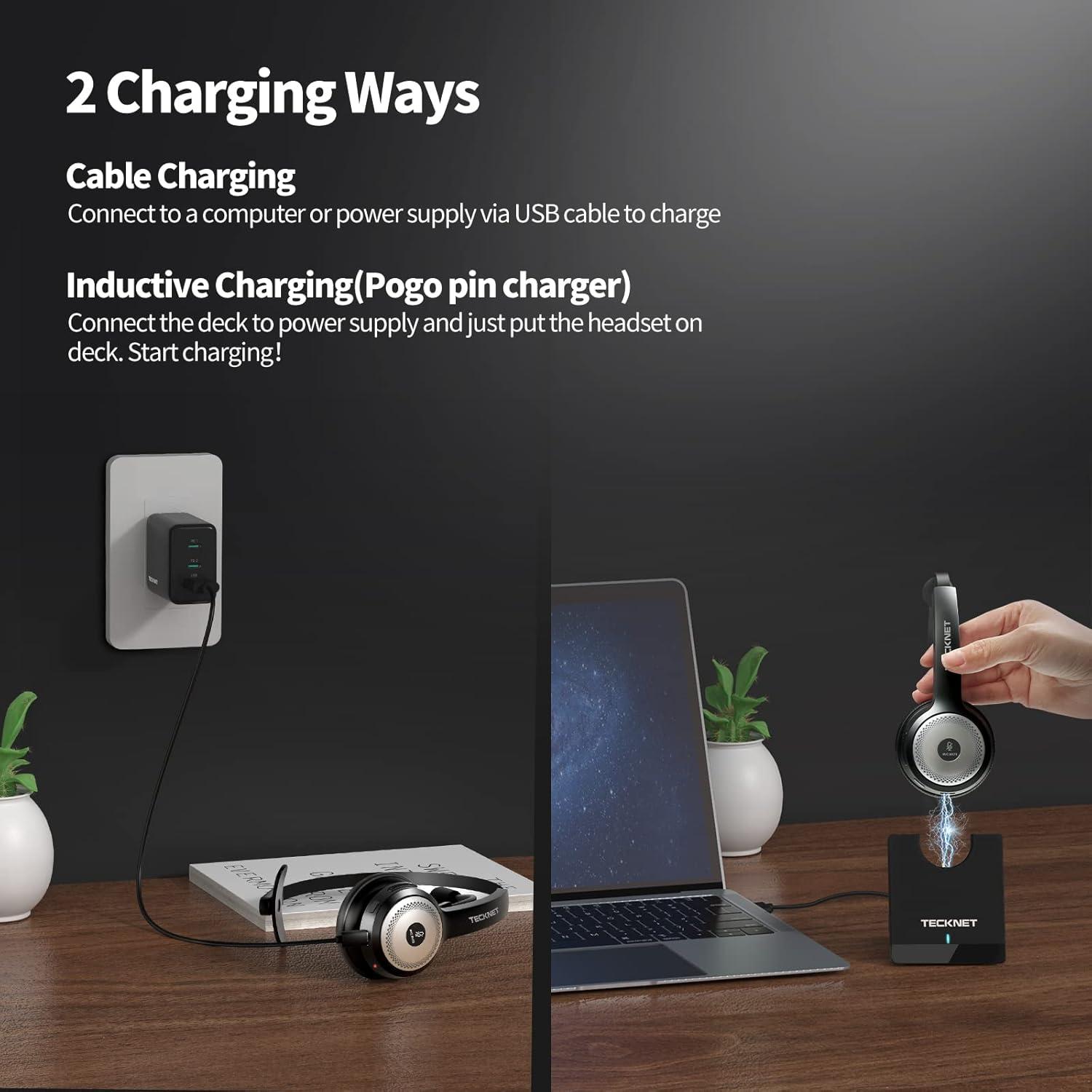 Auriculares Inalámbricos TECKNET TK-HS003 con Micrófono y Cancelación de Ruido