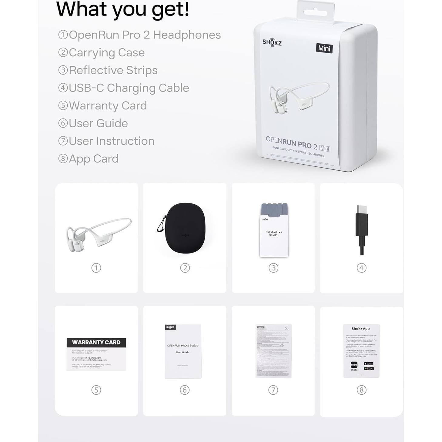 Auriculares Deportivos Inalámbricos SHOKZ OpenRun Pro 2 Mini Plata - Conducción Ósea, Resistente al Sudor, 12h Batería