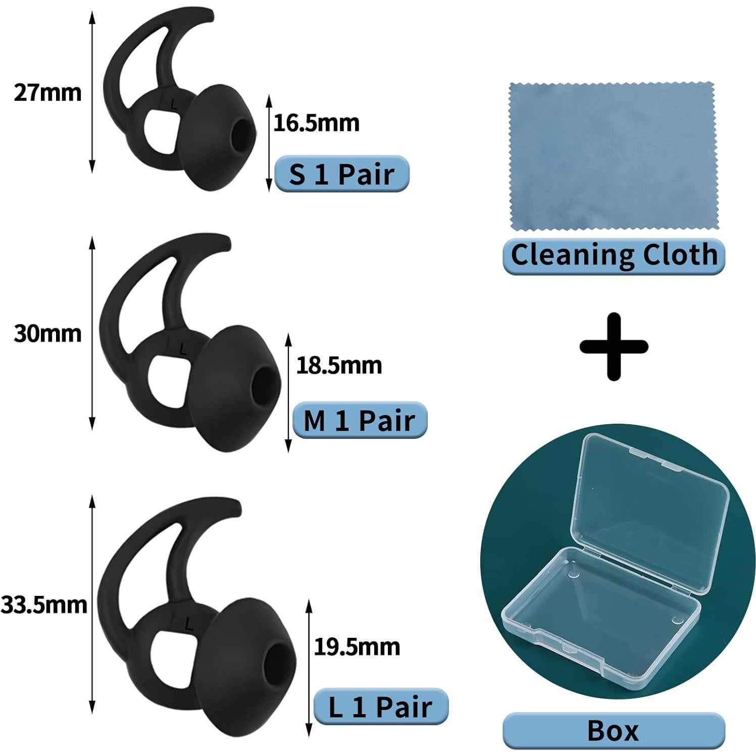 Consejos de Reemplazo Auriculares Bose QCNC Silicona 3 Pares