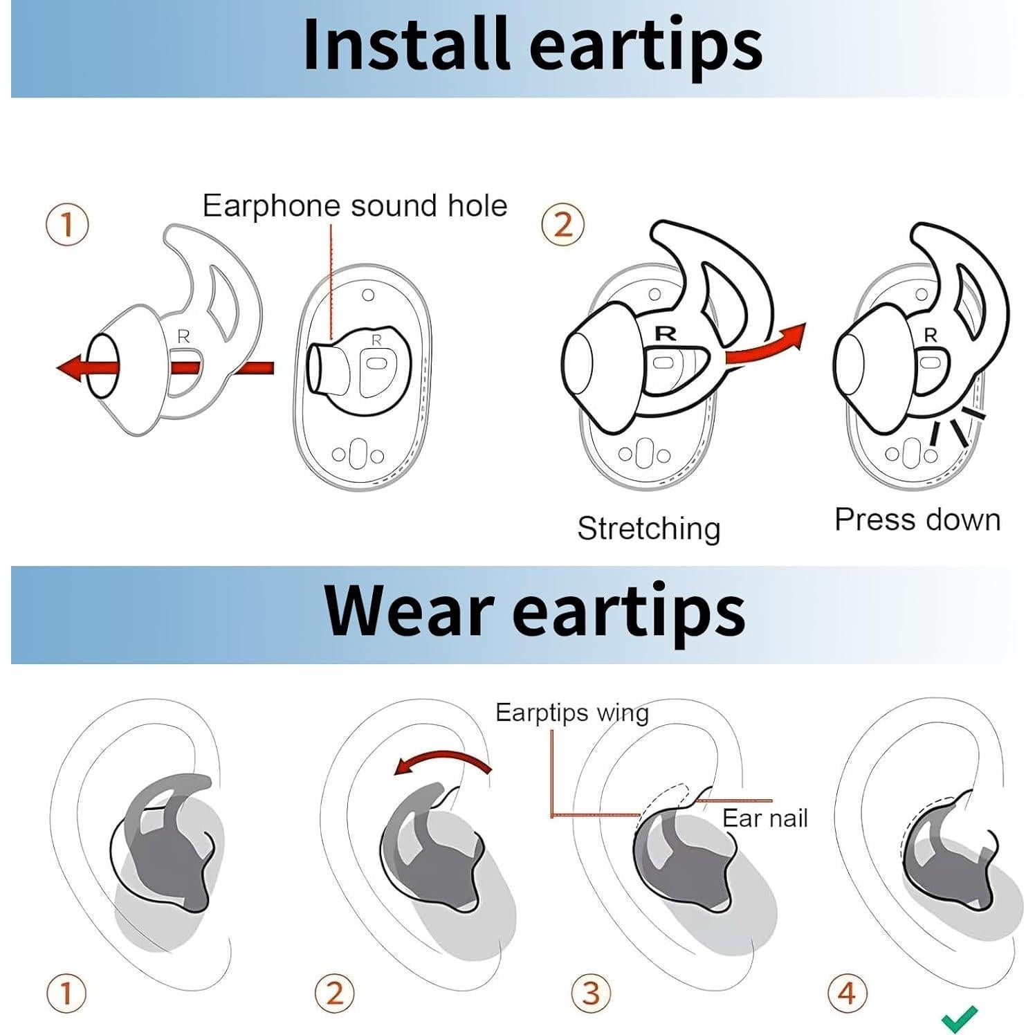 Consejos de Reemplazo Auriculares Bose QCNC Silicona 3 Pares