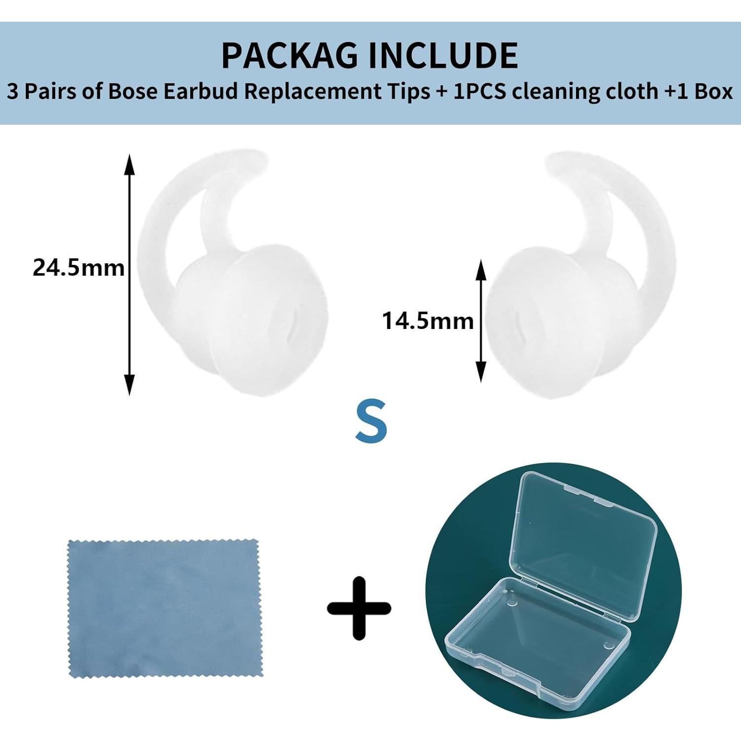 Consejos de Reemplazo para Auriculares Bose QC - 3 Pares de Silicona