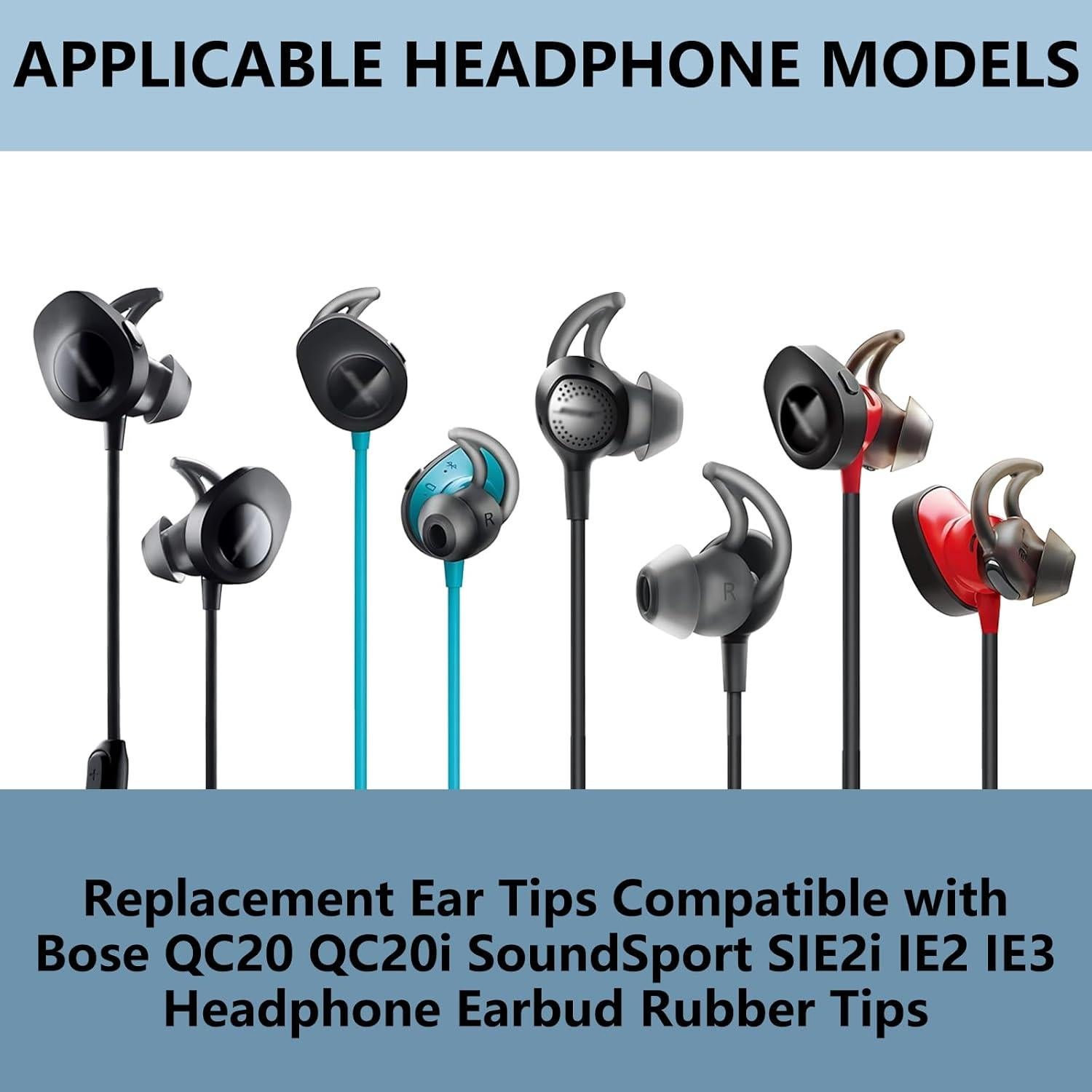 Consejos de Reemplazo para Auriculares Bose QC - 3 Pares de Silicona
