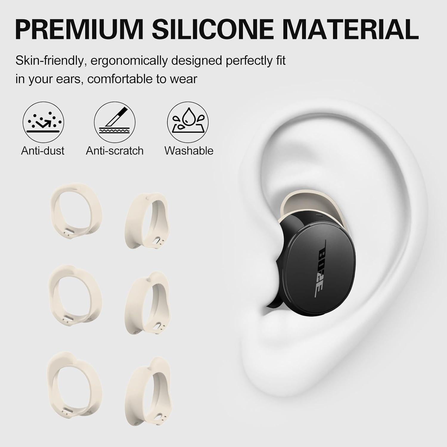 Cubiertas de Puntas de Oído Silicona PUCGUE para Bose QC 2024