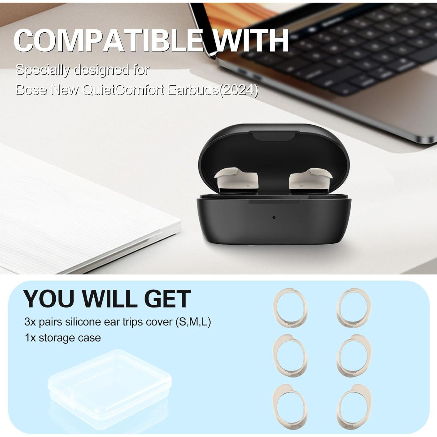 Cubiertas de Puntas de Oído Silicona PUCGUE para Bose QC 2024