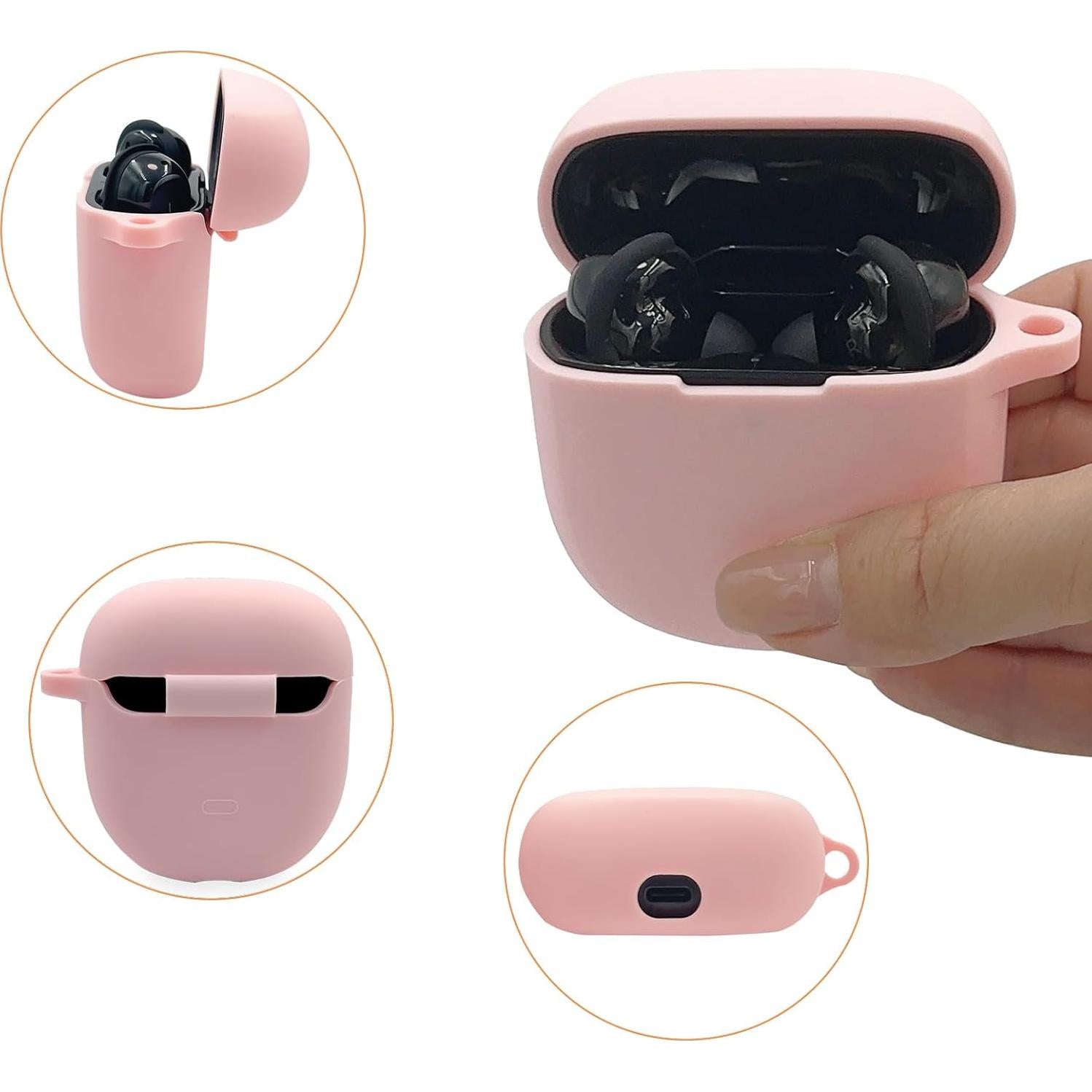 Funda de Silicona Rosa para Bose QuietComfort Earbuds II 2022