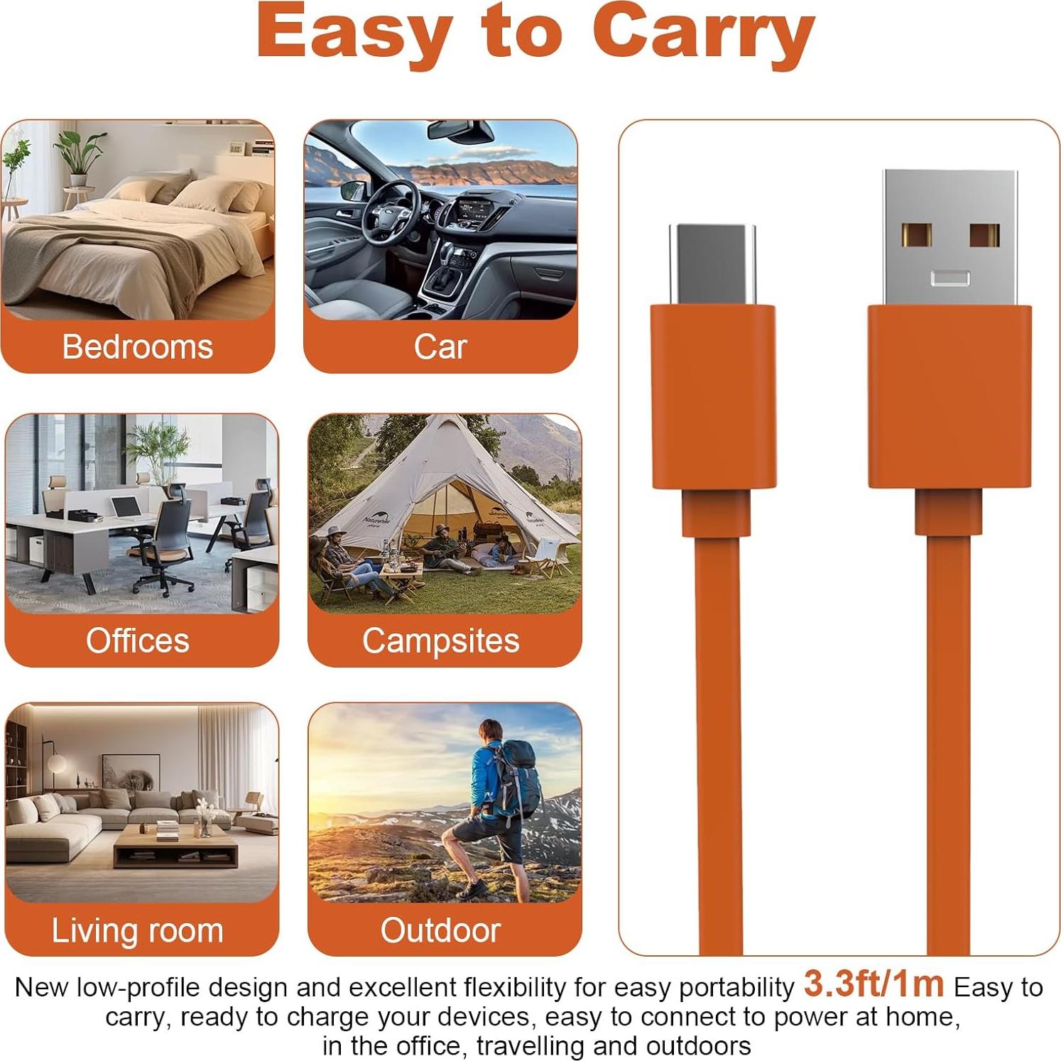 Cargador Rápido USB Tipo-C Alitutumao 1m Compatible con Auriculares