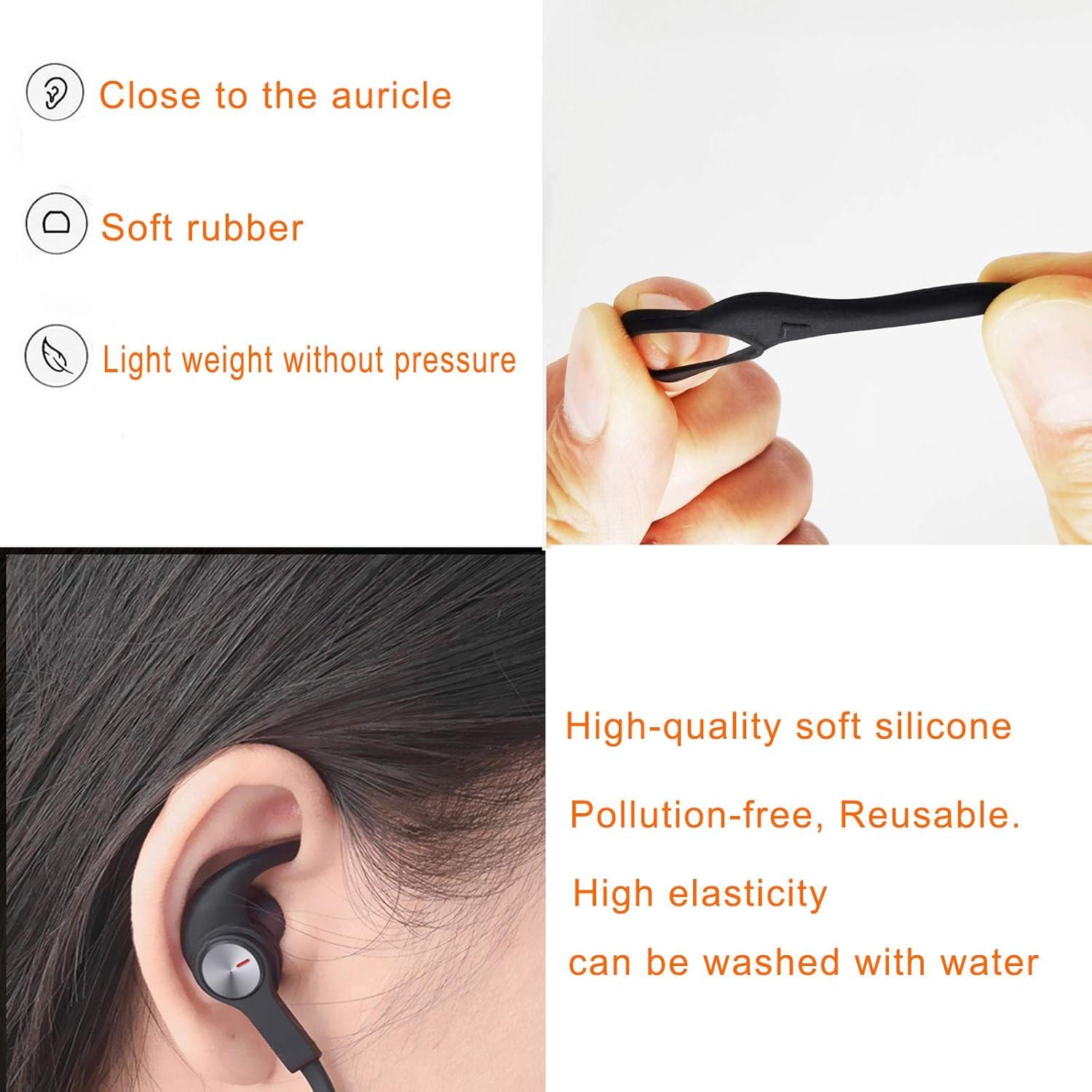 Pack: 3 Pairs (LMS) Ear Wing Tips Silicone Hooks Replacement Fins, 3 Pairs (LMS) Eartips Replacement Buds for in-Ear Sport Earphone, 2 Pcs 360 Cord Clips, for Jaybird X4 X3 X2 X More