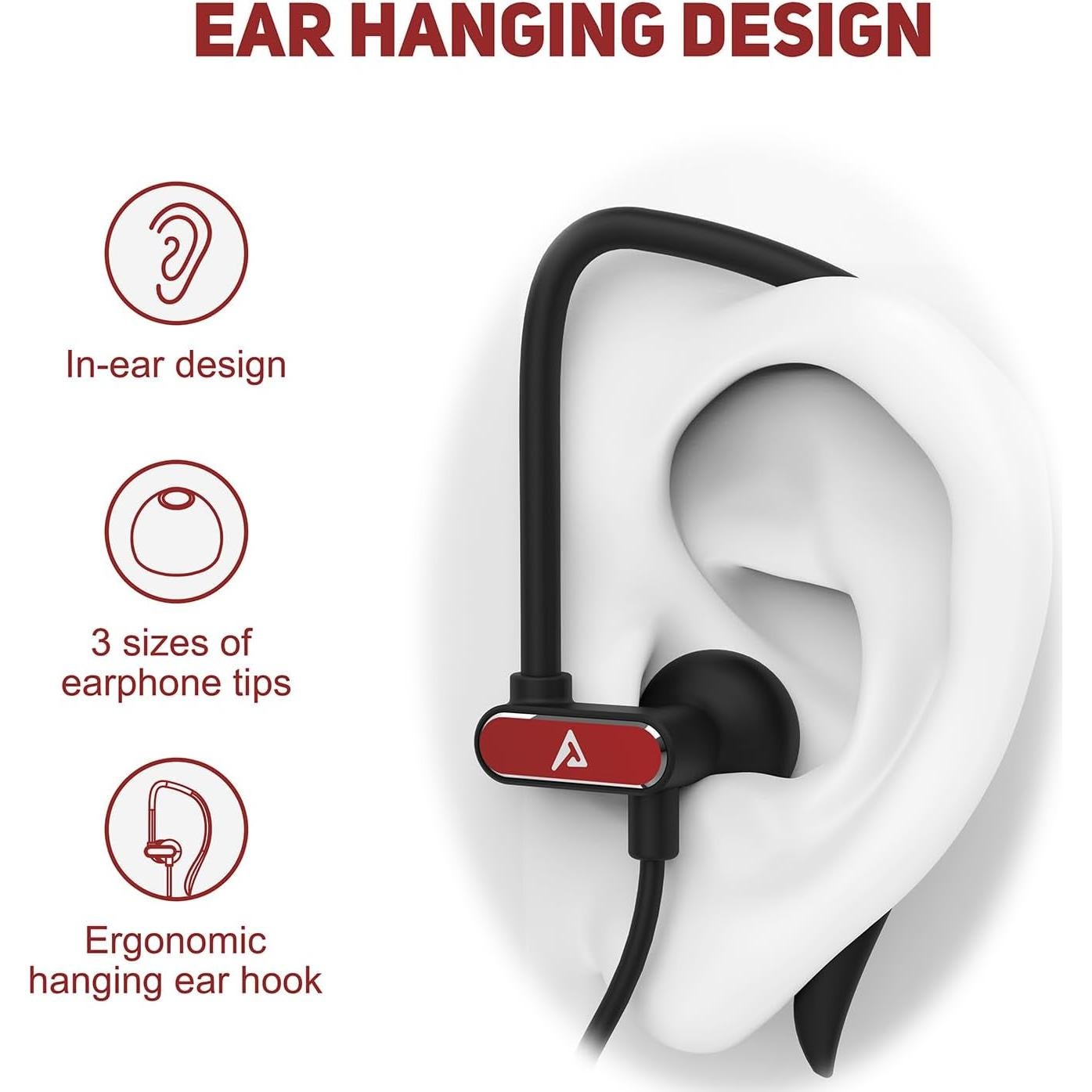 Auriculares USB C Percheron A0202013 con micrófono, rojos