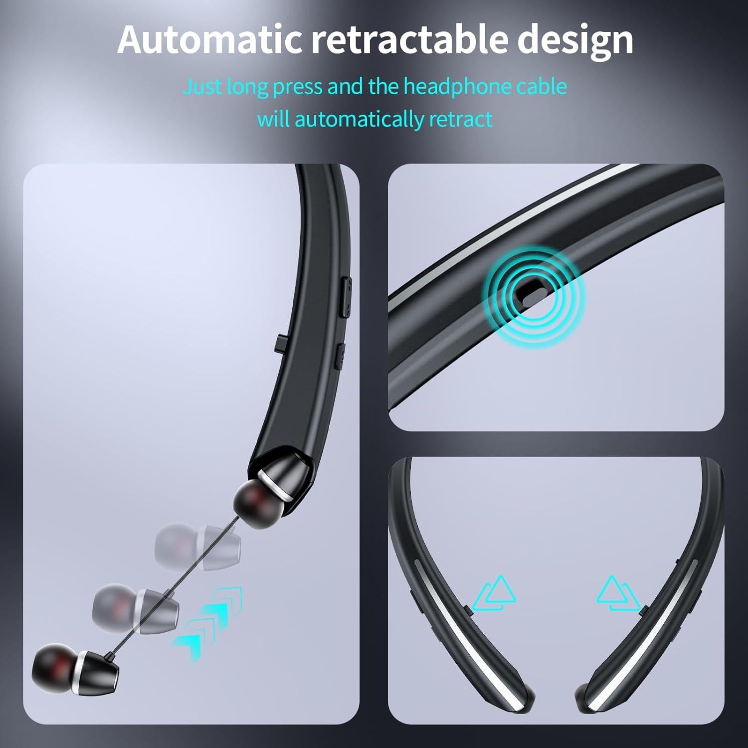 Auriculares Bluetooth ZHAOGE ZG-M109 Retráctiles IPX5 Negro