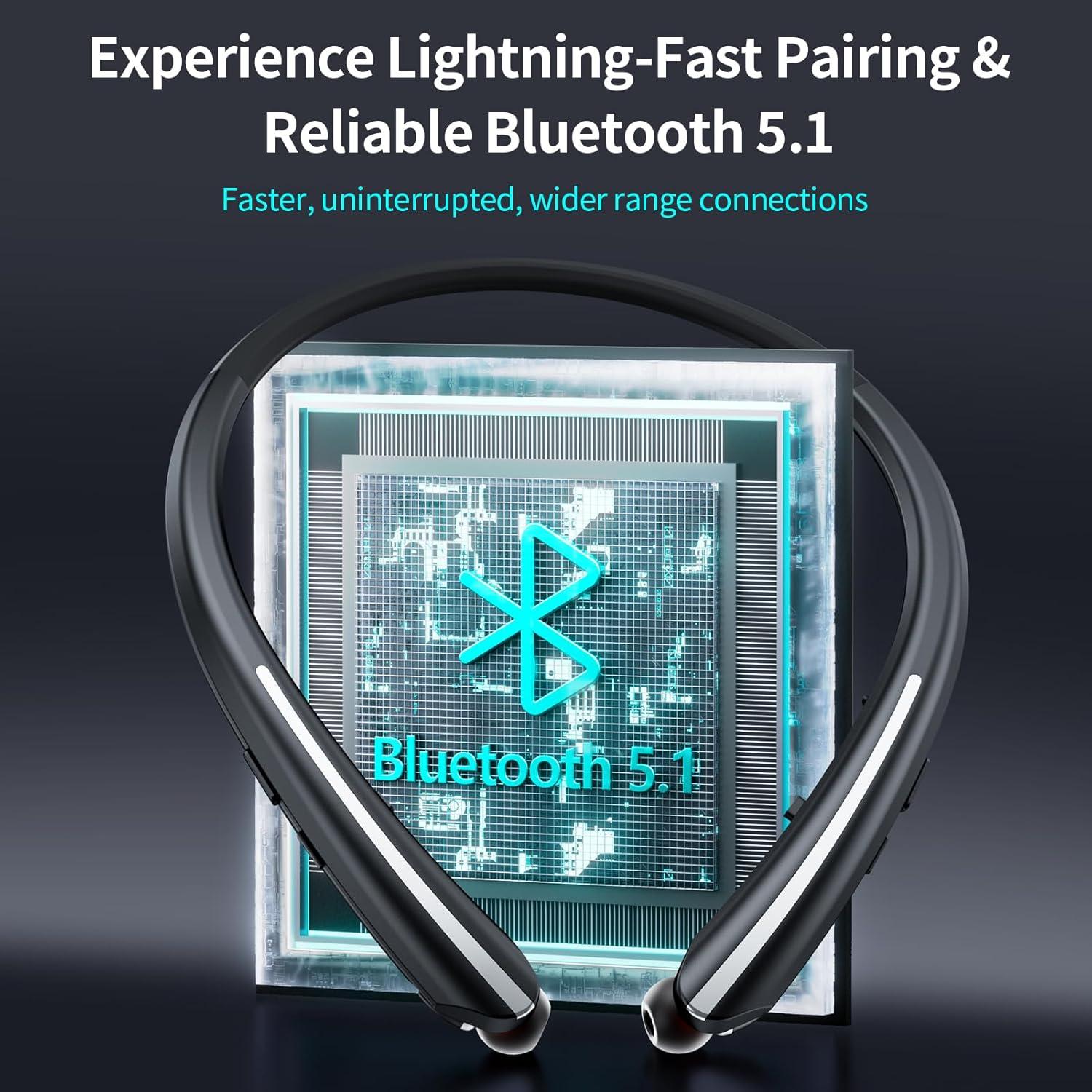 Auriculares Bluetooth ZHAOGE ZG-M109 Retráctiles IPX5 Negro