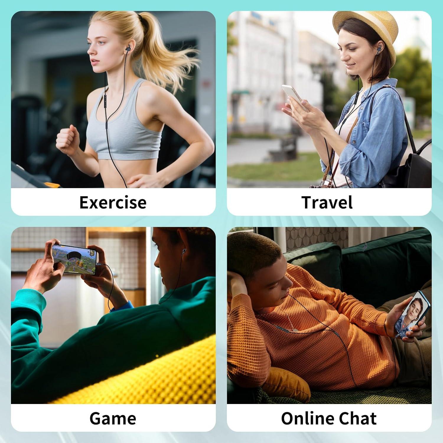 Auriculares con cable COOYA USB C 13mm HiFi Estéreo In-Ear