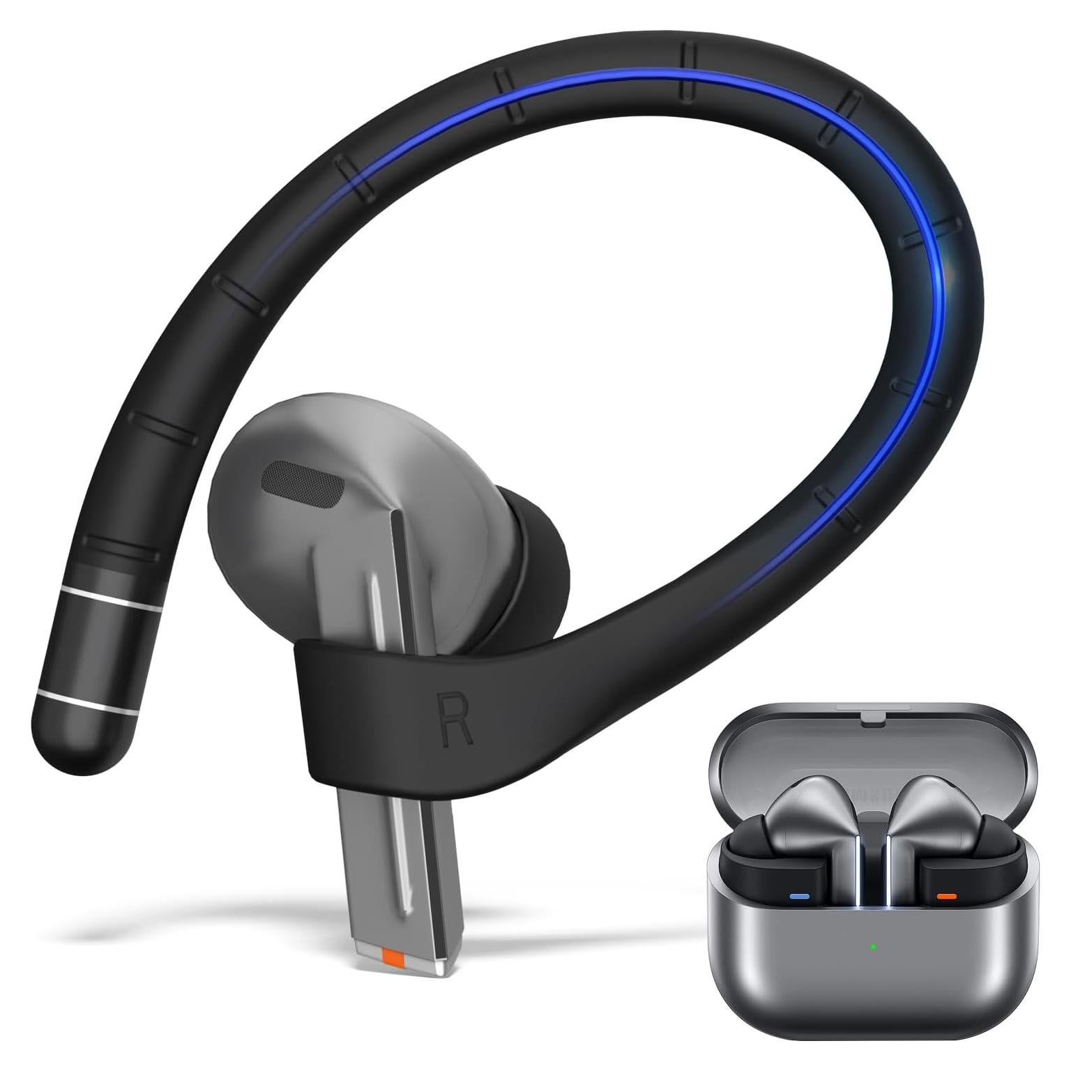 Ganchos Antideslizantes QINZAC para Galaxy Buds 3 Pro y 3, Negro