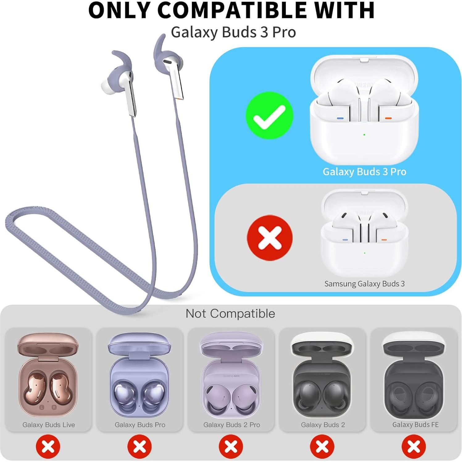 Correa Antipérdida TUDIOW para Galaxy Buds 3 Pro - Silicona Suave