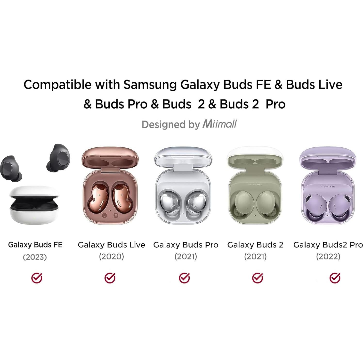 Funda Dura PC Miimall para Samsung Galaxy Buds FE/2 Pro/Pro 2021 - Negro