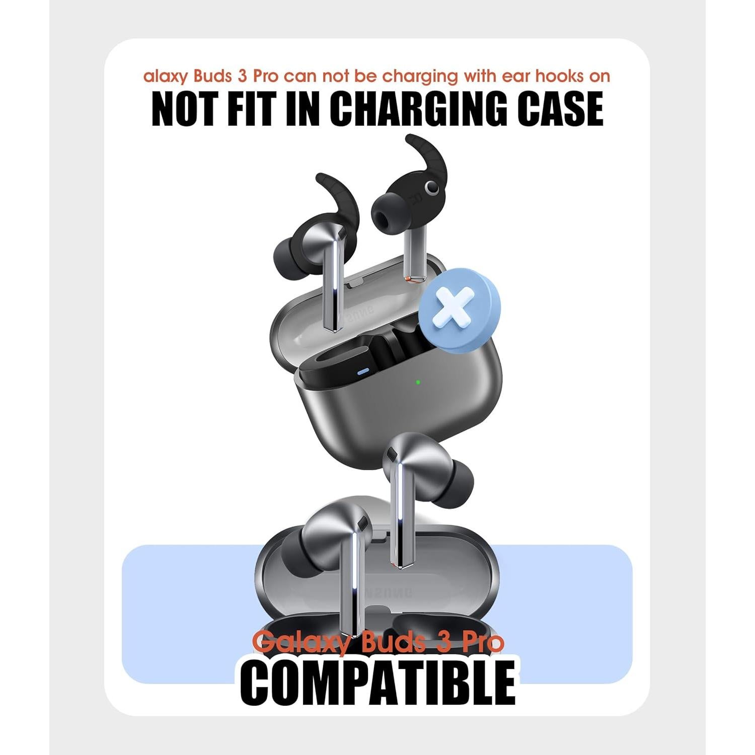 Ganchos de Oído Seltureone para Galaxy Buds 3 Pro - 5 Pares