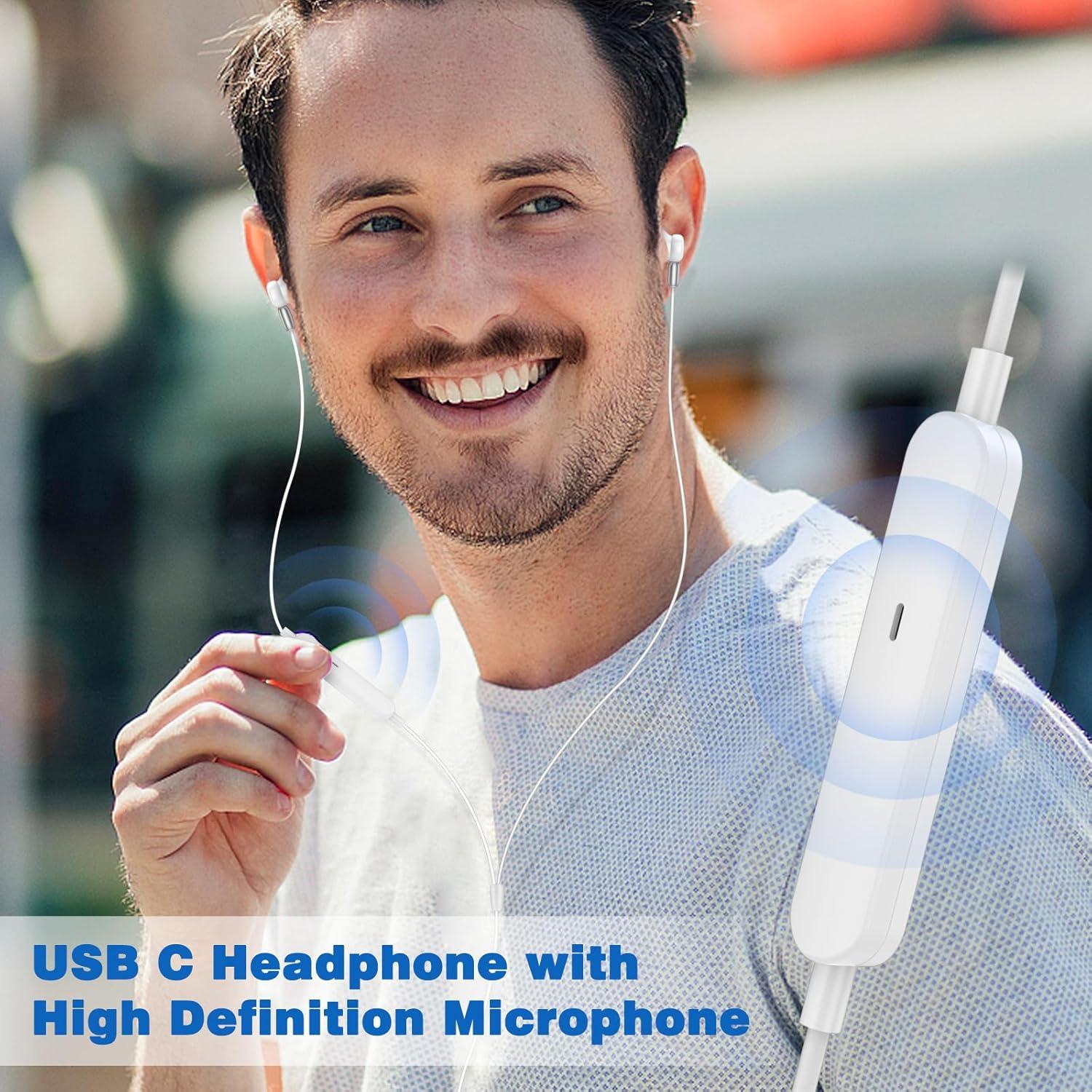 Auriculares con cable iMangoo USB Tipo C para iPhone y Samsung