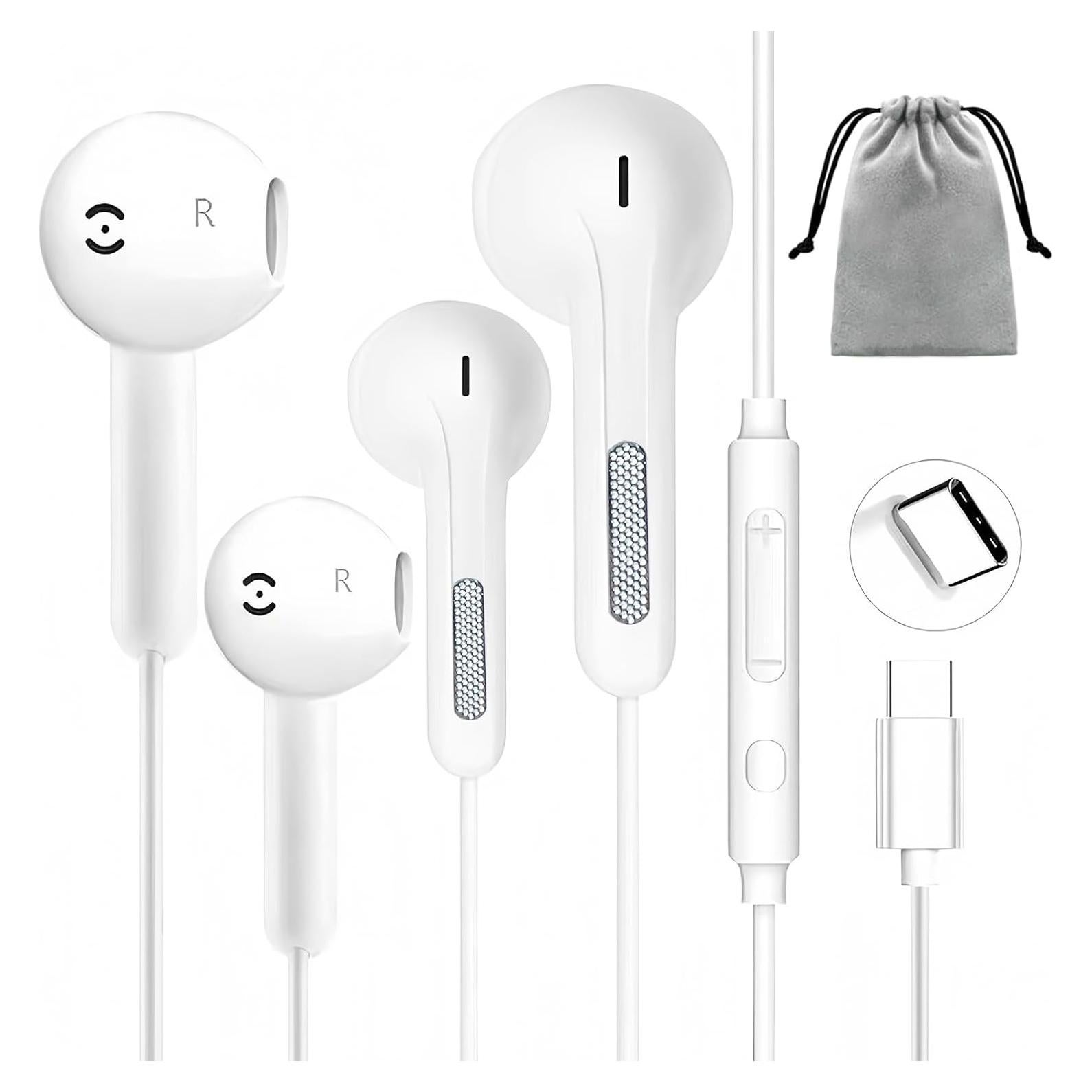 Auriculares USB C OURWORTL con Micrófono - 2 Unidades