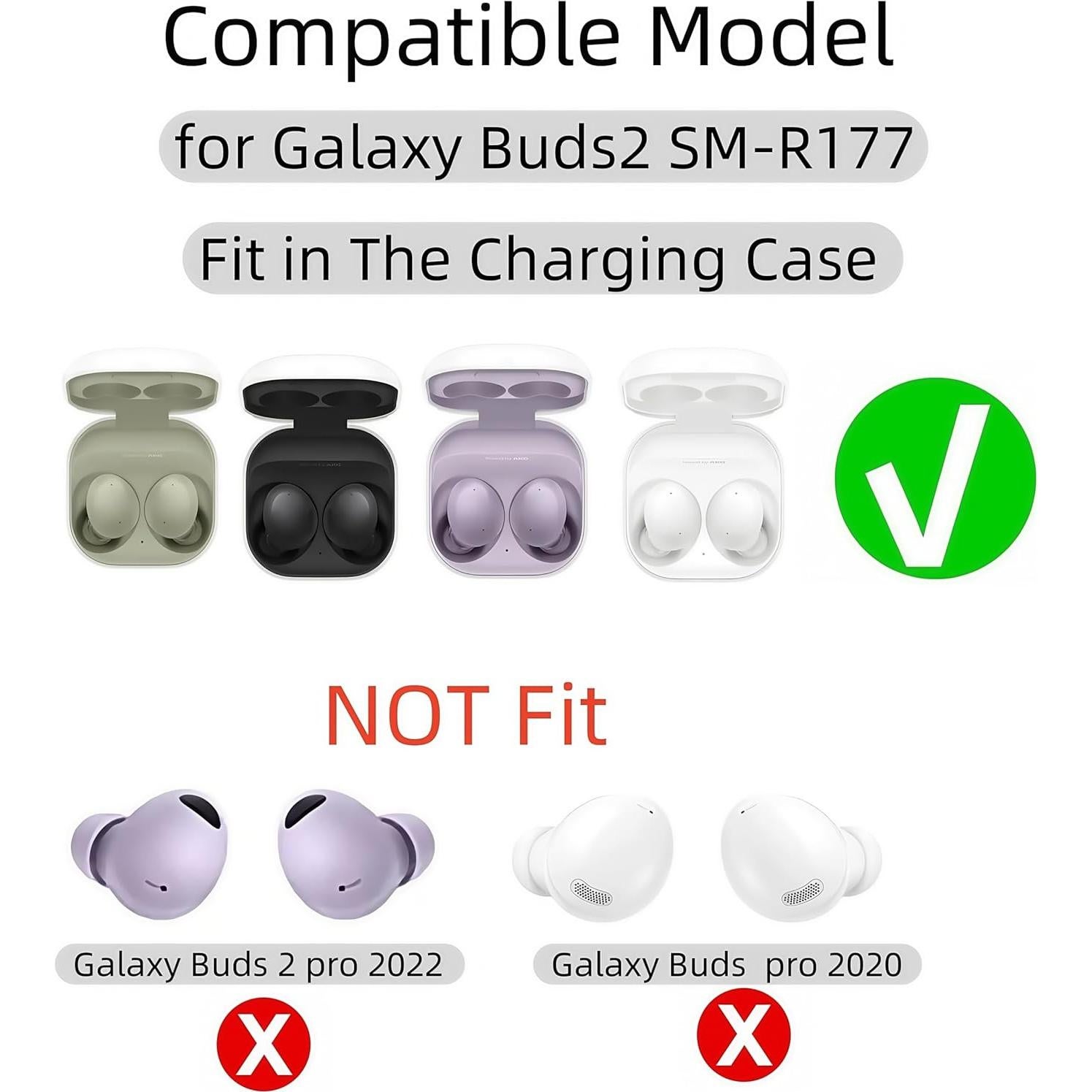 Puntas de oído de silicona Rhinenet para Galaxy Buds 2 - 6 Pares