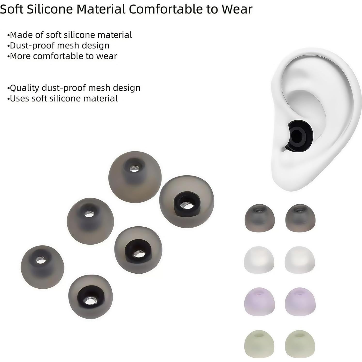 Puntas de oído de silicona Rhinenet para Galaxy Buds 2 - 6 Pares