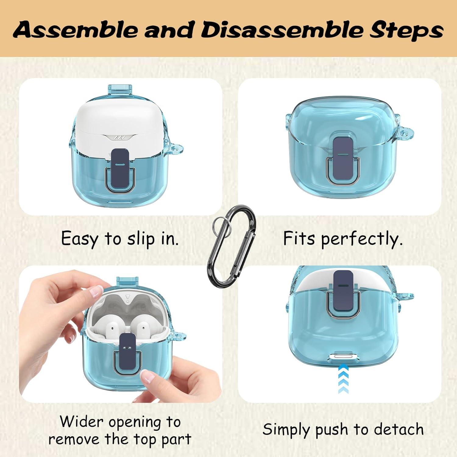 Funda Dura PC Azul Claro para JBL Tune Flex con Bloqueo