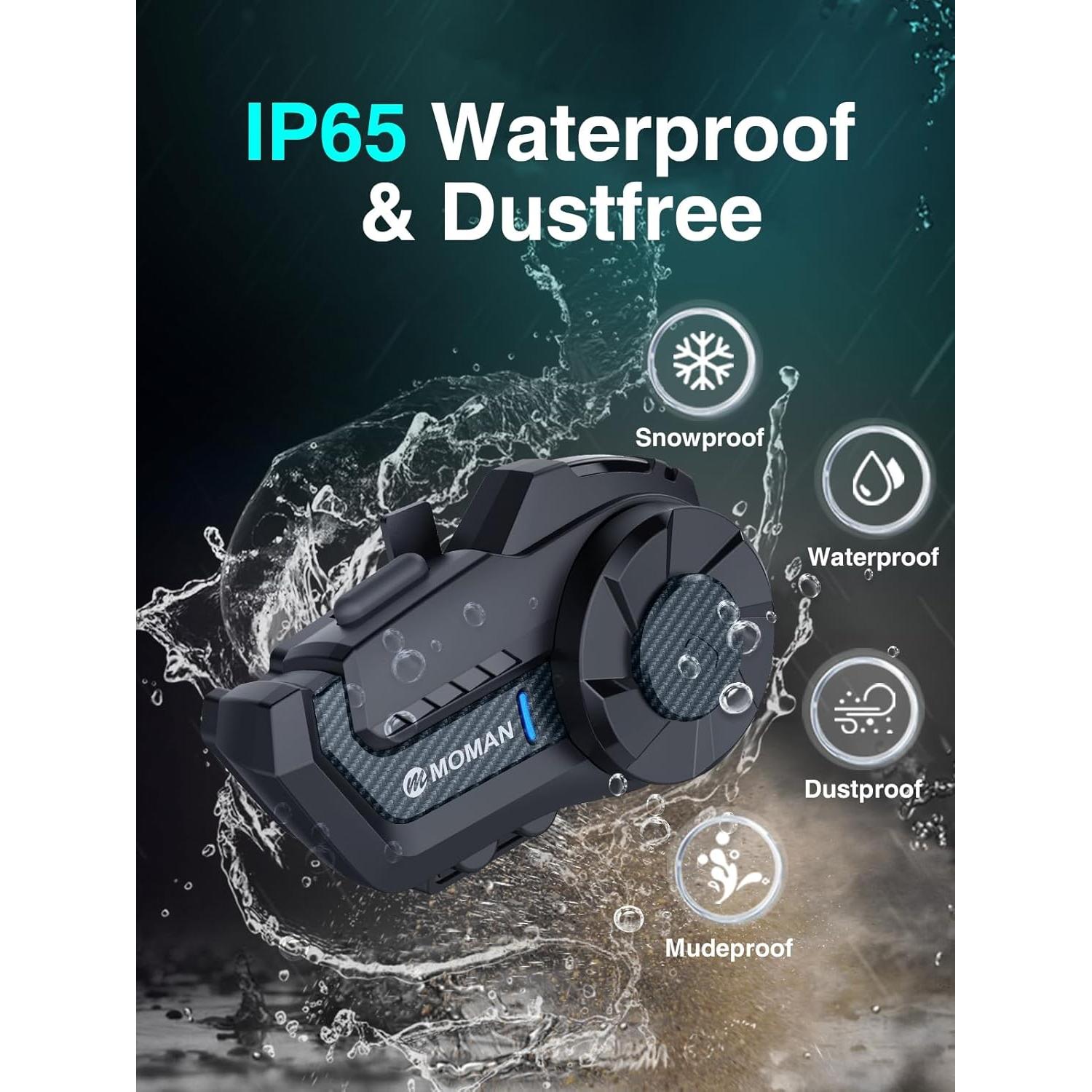 Intercomunicador Inalámbrico Moman H2 Pro 5.1 Carbono 1 Pack