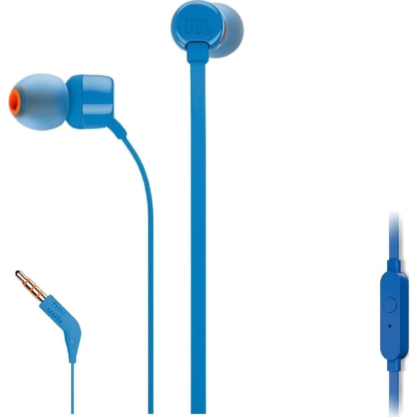 Auriculares In-Ear JBL TUNE160 Azul con Micrófono y Control Remoto