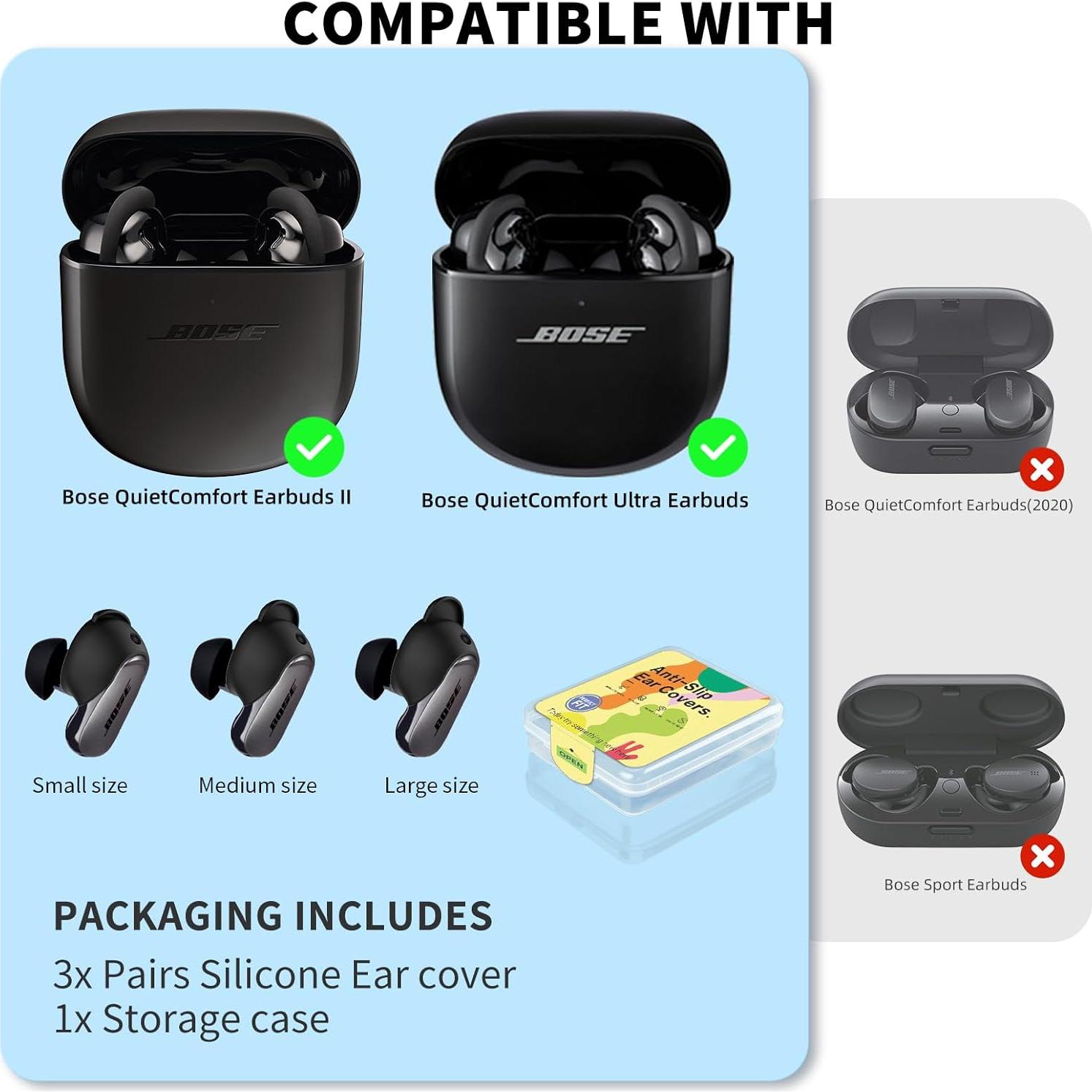 Cubiertas de Puntas de Oído WOFRO para Bose QuietComfort II/Ultra