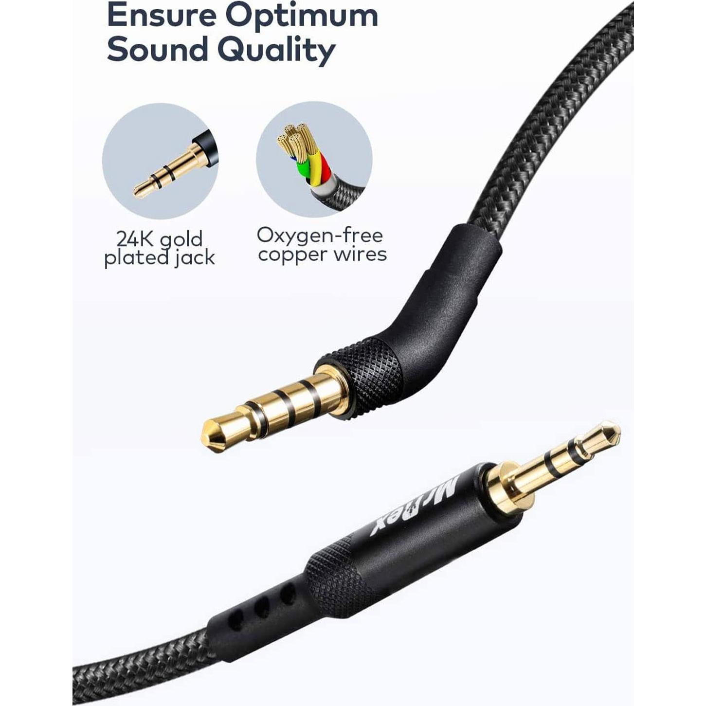 Cable de audio 2m Mr Rex 2.5mm a 3.5mm con micrófono