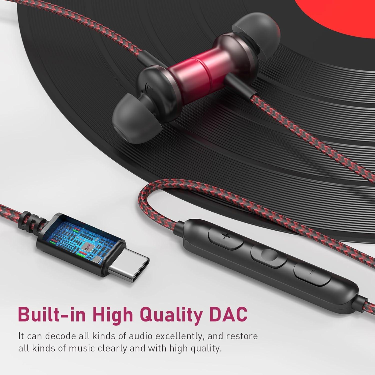 Auriculares USB C Jelanry con micrófono y cancelación de ruido