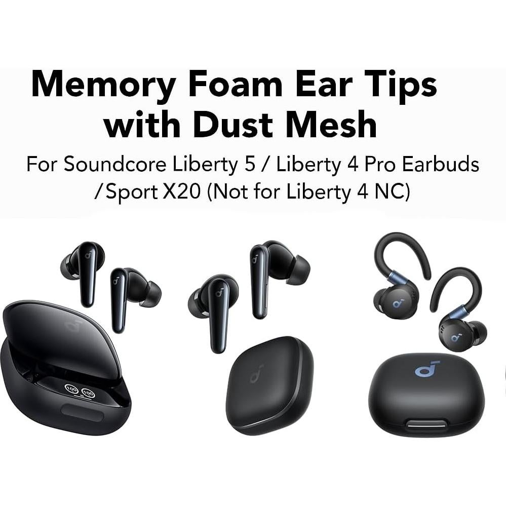 Puntas de oído de espuma viscoelástica SEICHYGO para Anker Soundcore