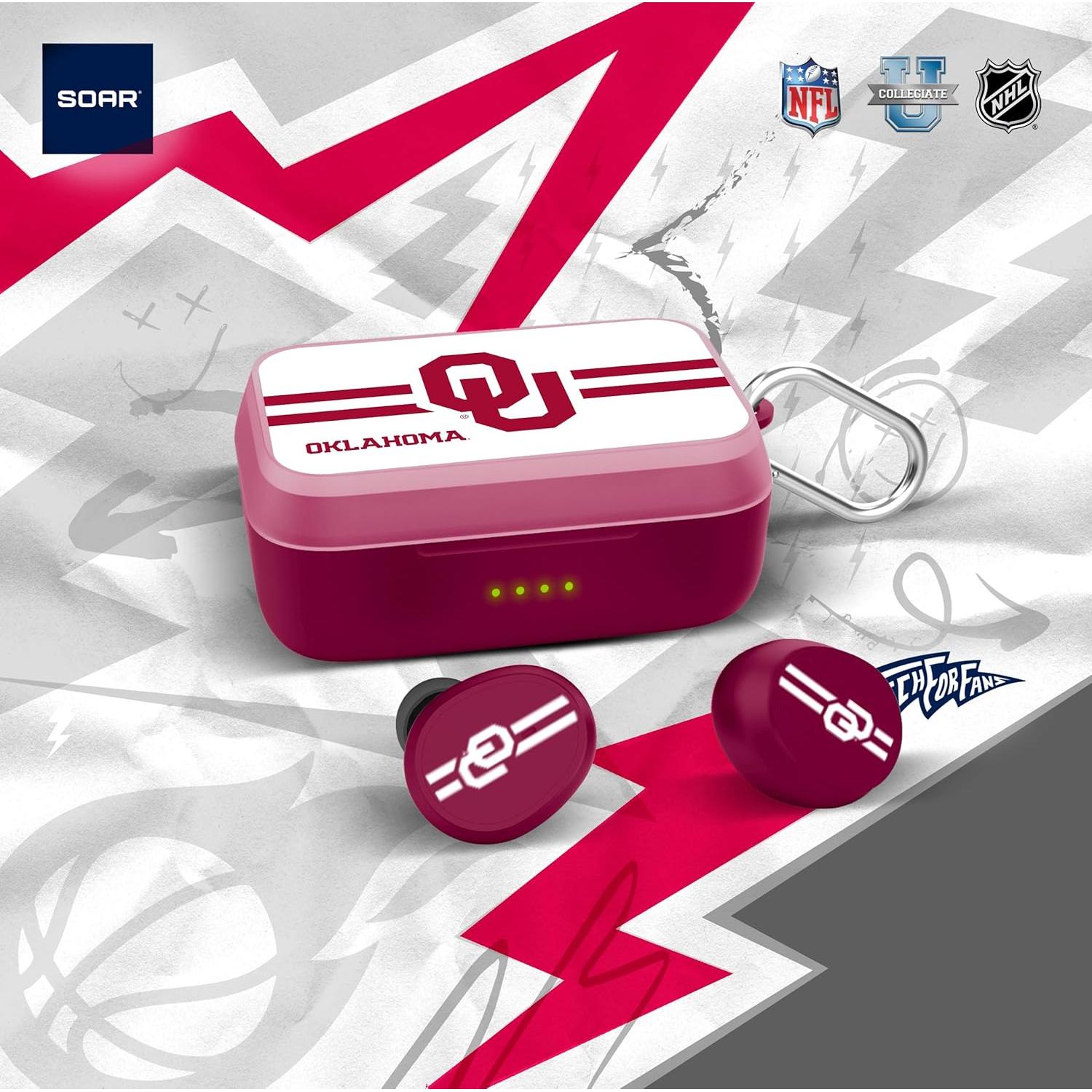 Auriculares Inalámbricos SOAR NCAA Oklahoma Sooners Bluetooth 5.0