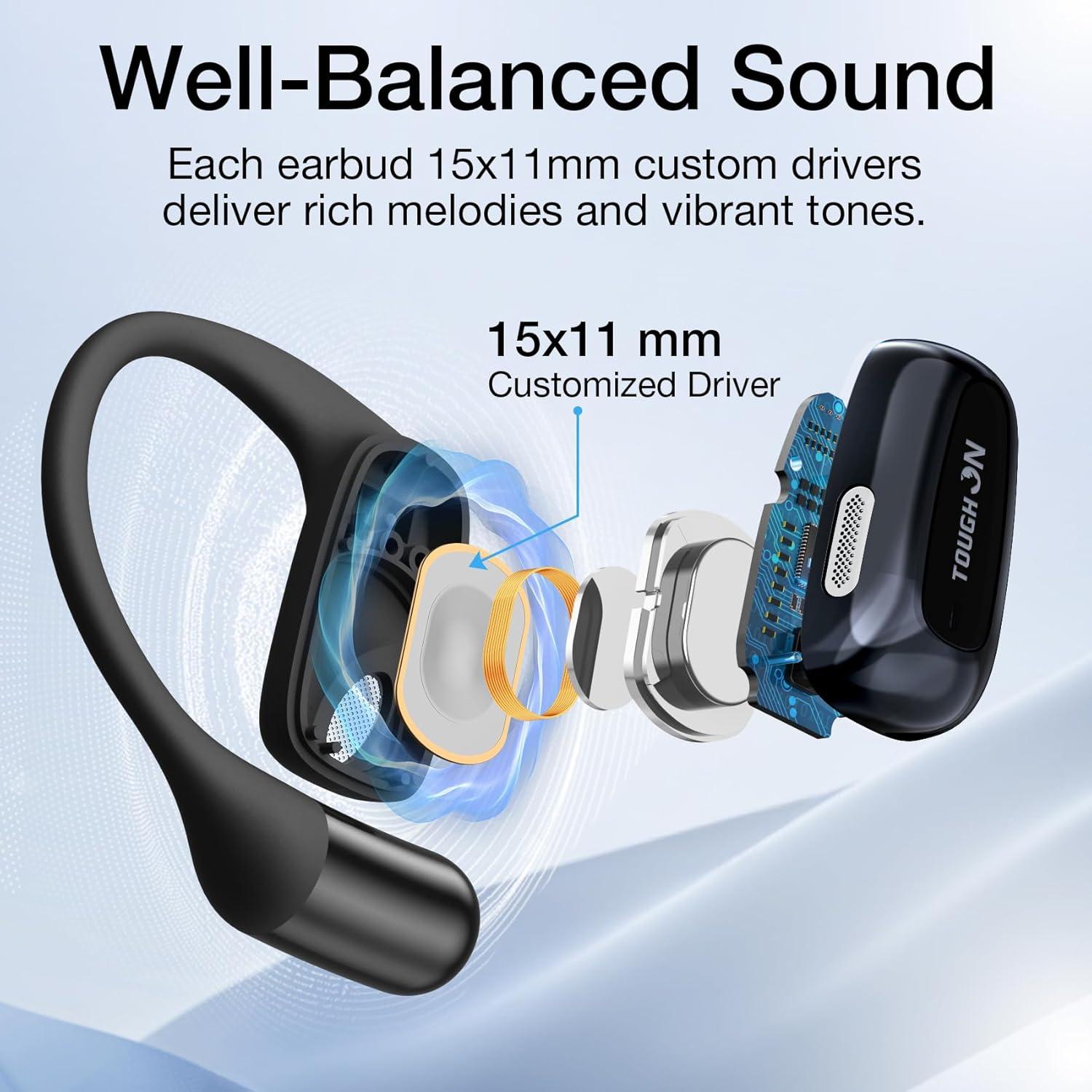 Auriculares Inalámbricos Tough On OpenPro - Bluetooth 5.4, 32H Batería