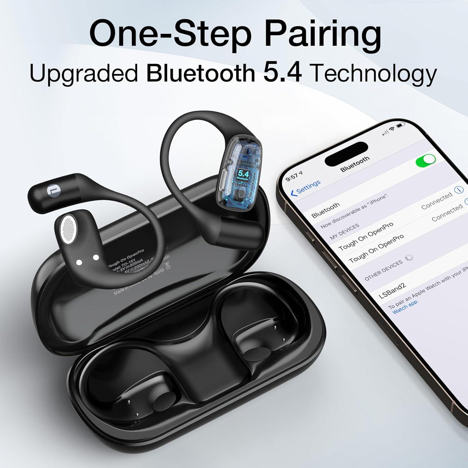 Auriculares Inalámbricos Tough On OpenPro - Bluetooth 5.4, 32H Batería