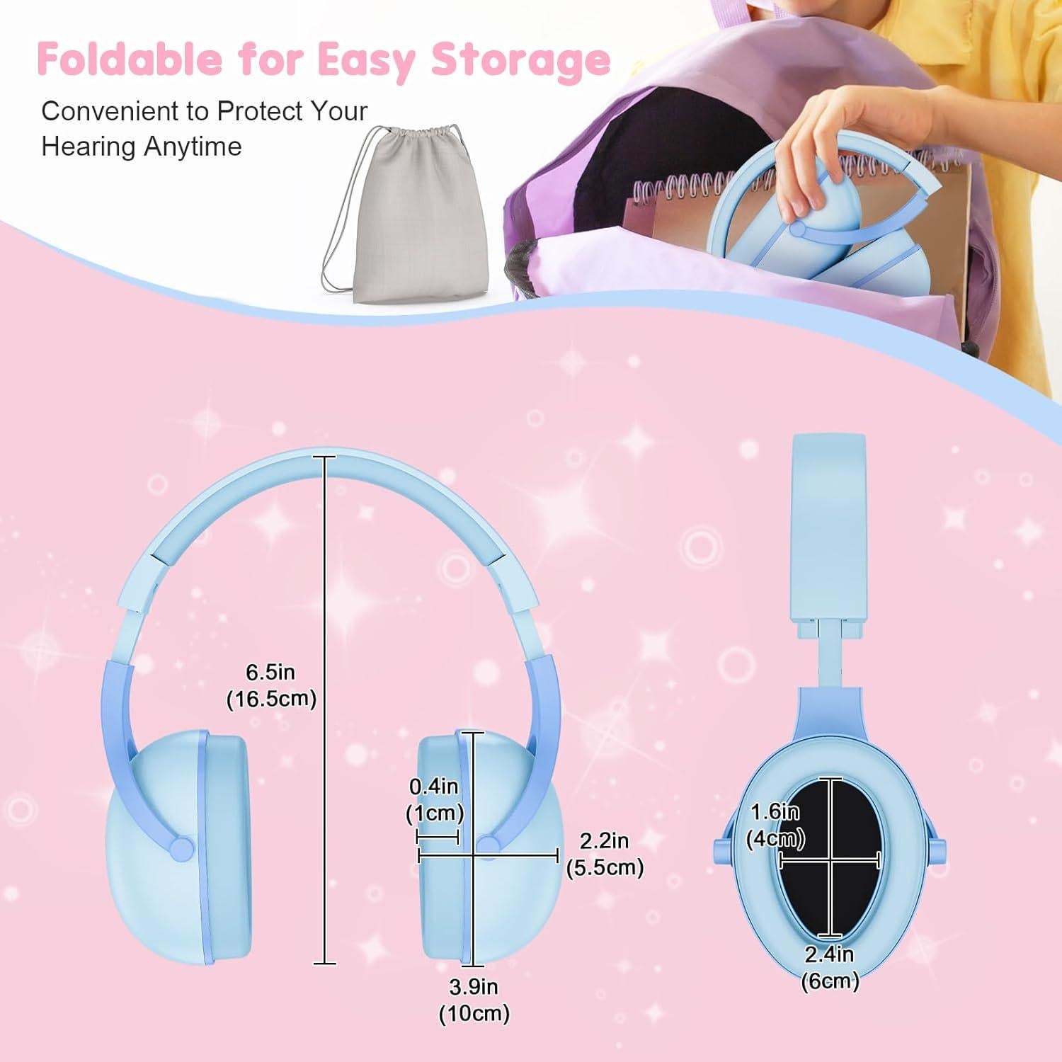 Auriculares ProCase para Niños con Cancelación de Ruido - Rosa y Azul