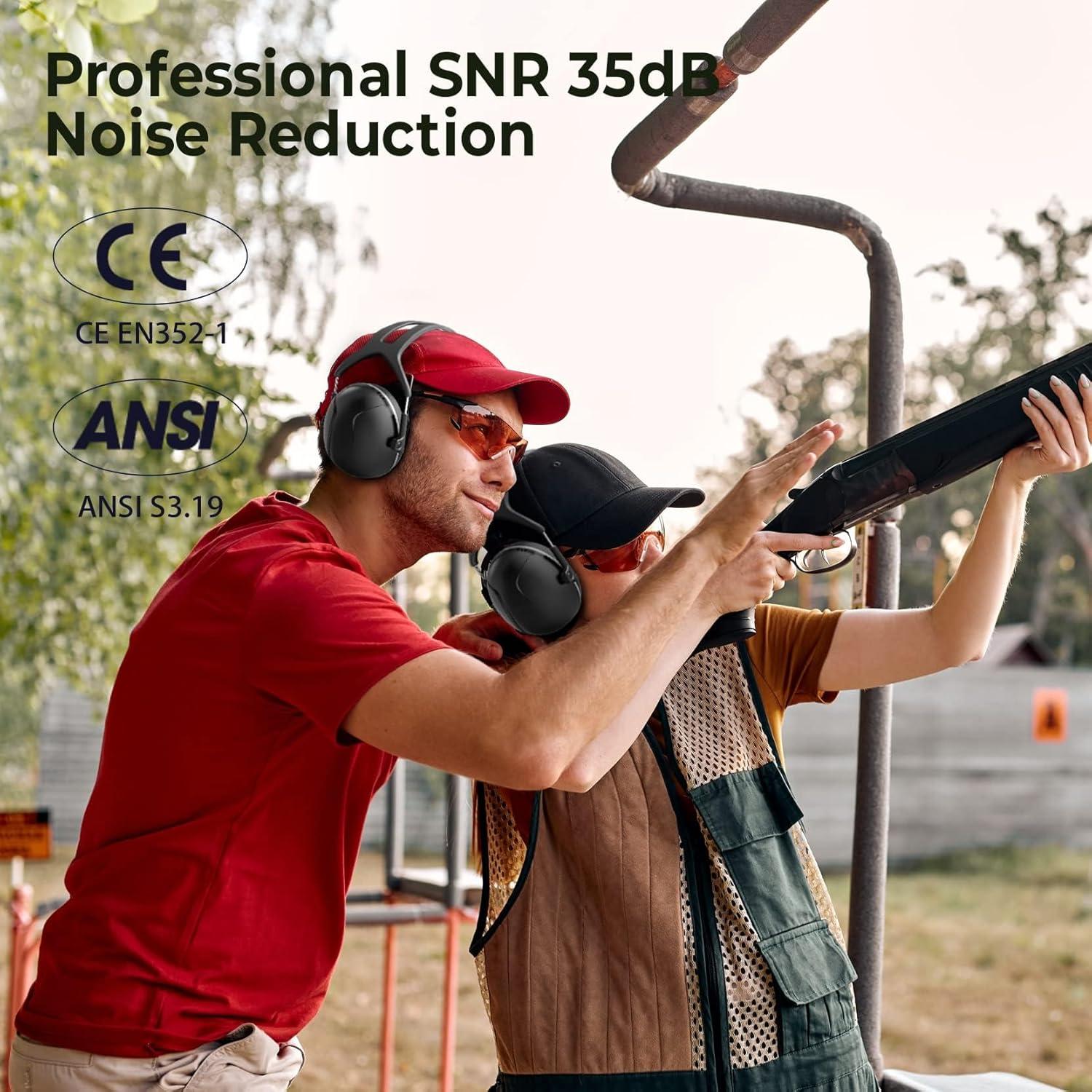Auriculares de Protección Auditiva NRR 32dB - Negro - Ligeros