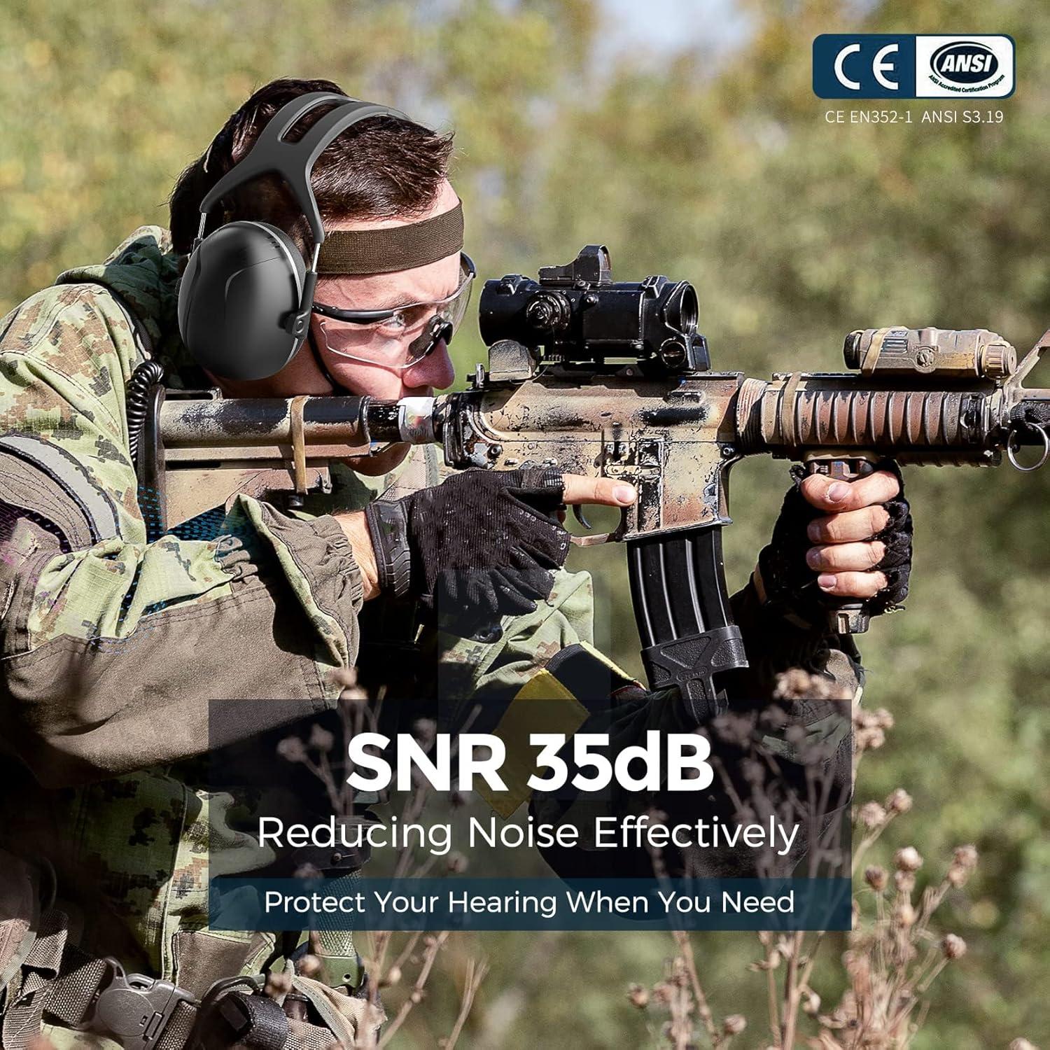 Auriculares de Protección Auditiva NRR 32dB - Negro - Ligeros